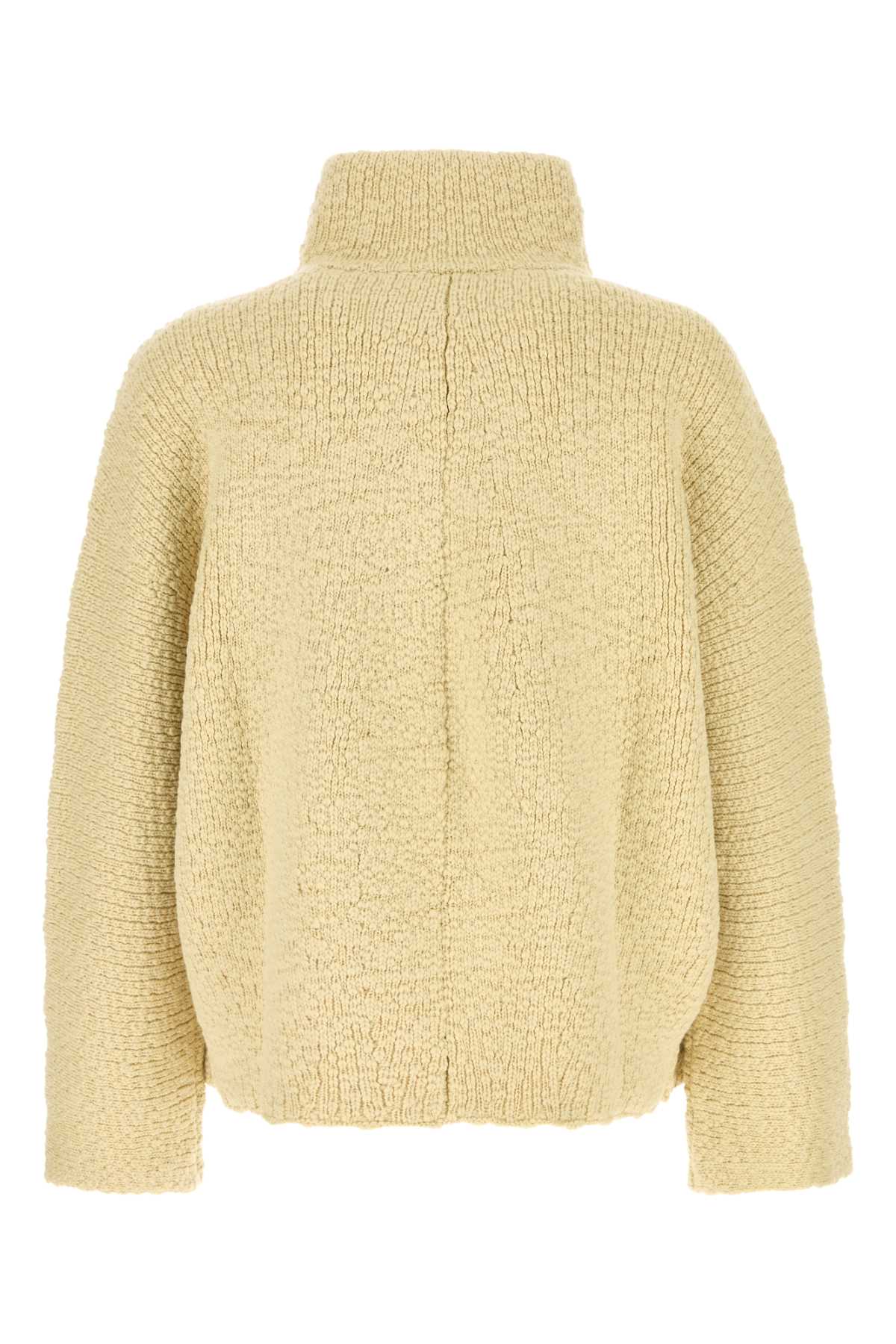 Shop Bottega Veneta Pastel Yellow Wool Sweater In Soapstone