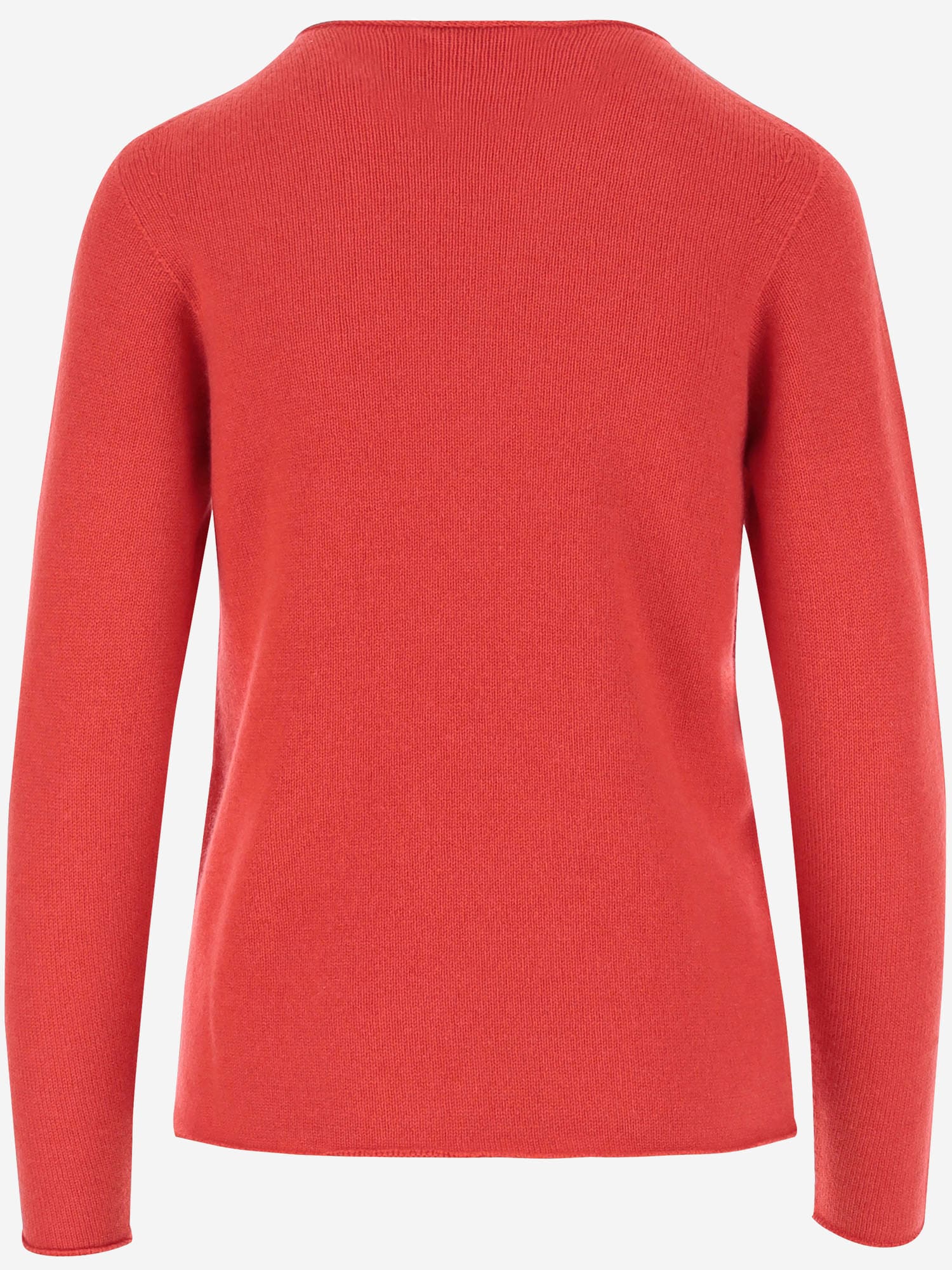 Bruno Manetti Red Cashmere Pullover With Crew Neck And Long Sleeves