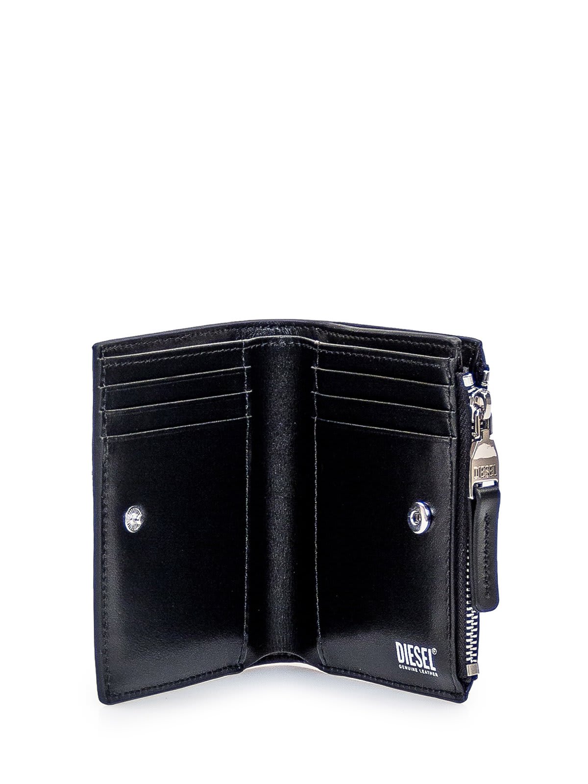 Diesel 1dr Zip Li Bi-fold Wallet In Black