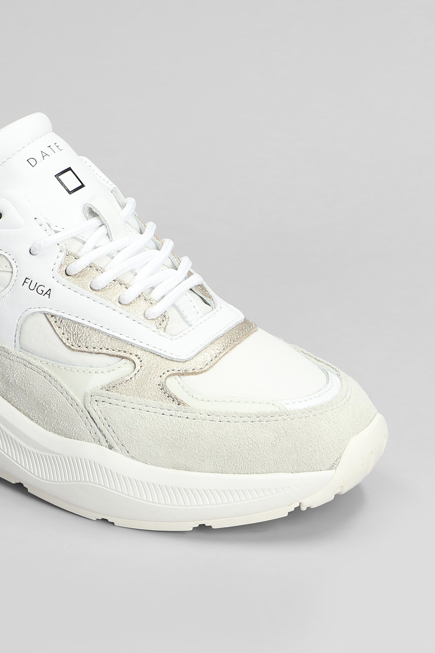 Date D.a.t.e. Running Sneakers In Nylon And Suede In White