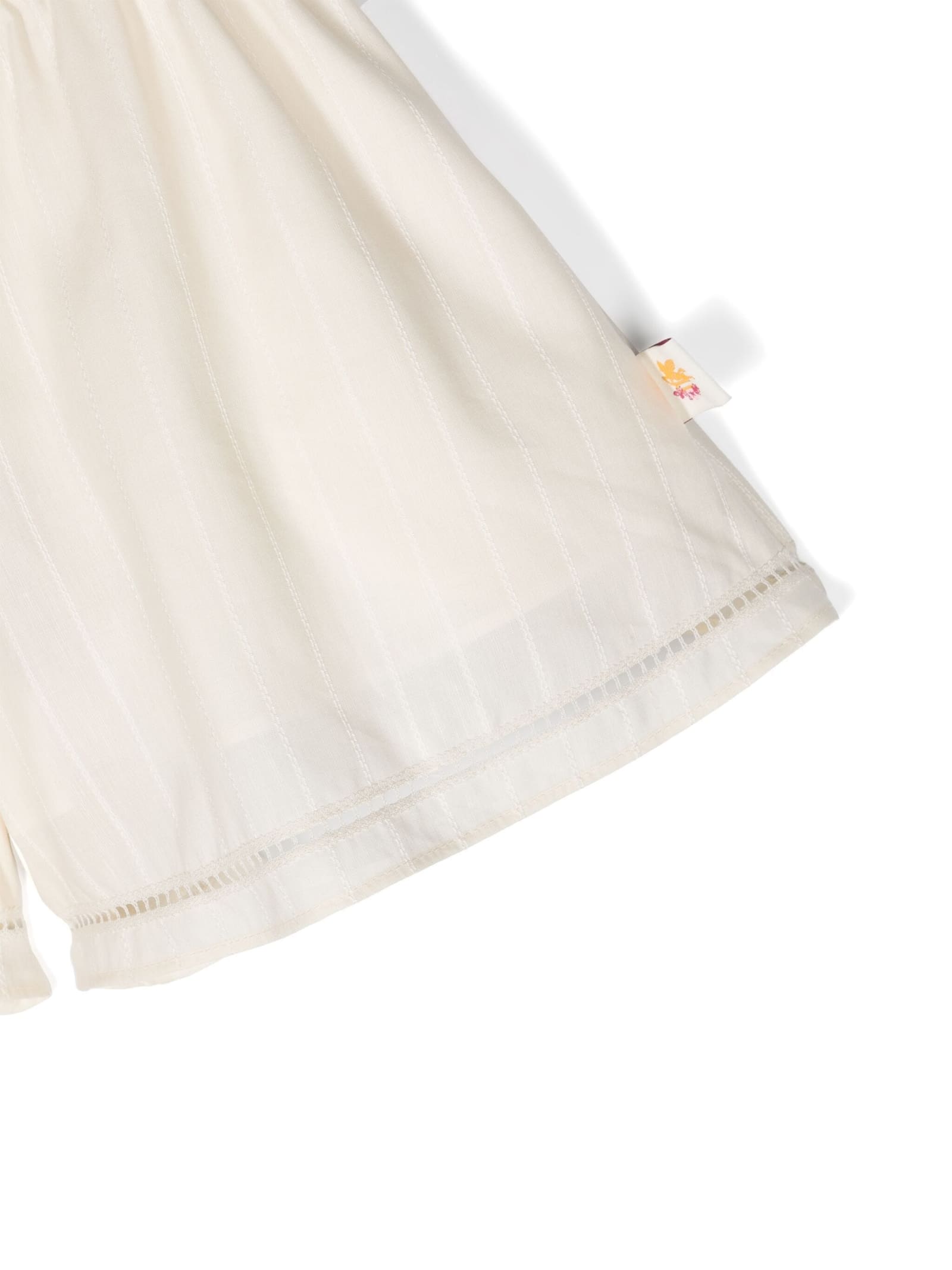 Shop Etro Beige Pinstripe Shorts With Curled Waist In Brown