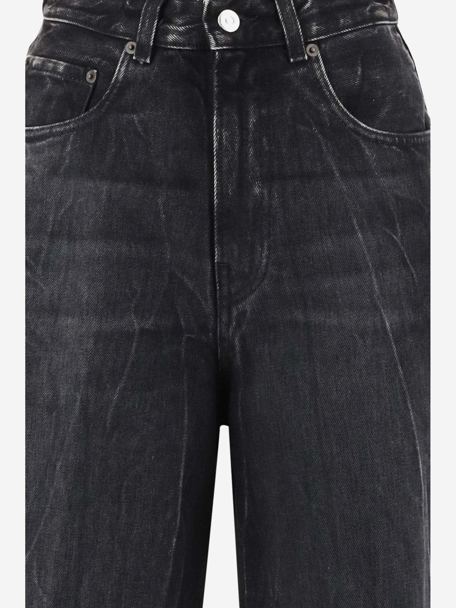 Shop Haikure Cotton Denim Cropped Jeans In Black