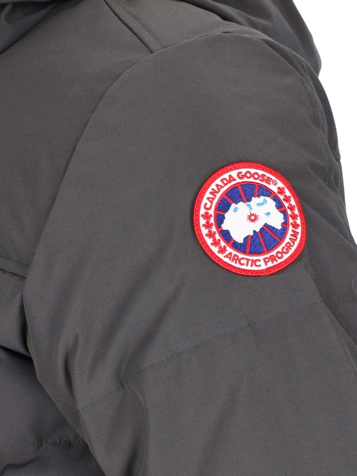 Shop Canada Goose Macmillan Grey Cotton Blend Down Jacket