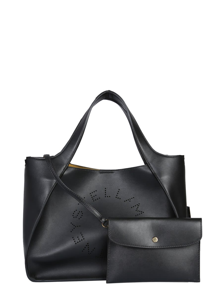 Shop Stella Mccartney Shoulder Bag With Logo In Black