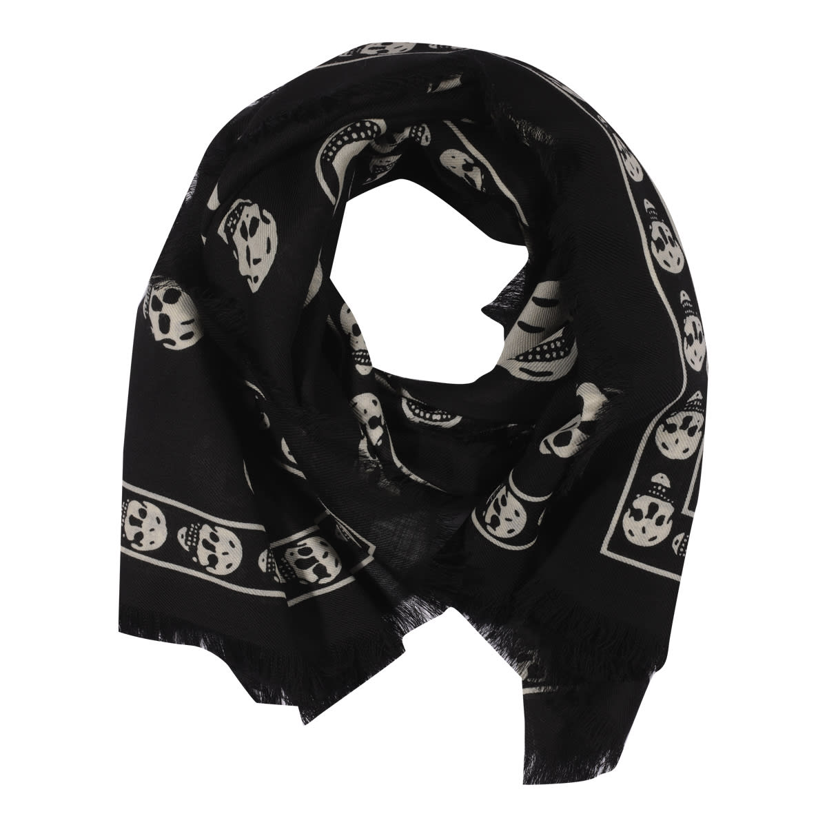 Shop Alexander Mcqueen Skull Scarf In Black