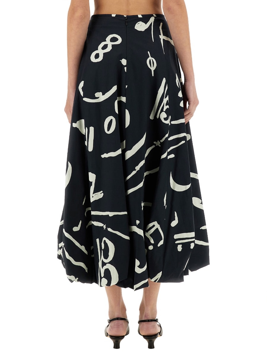 Alysi Abstract-print Maxi Skirt In Black