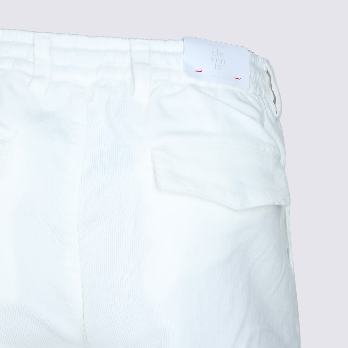Eleventy Trousers Featuring Elastic Waistband And Pockets In White