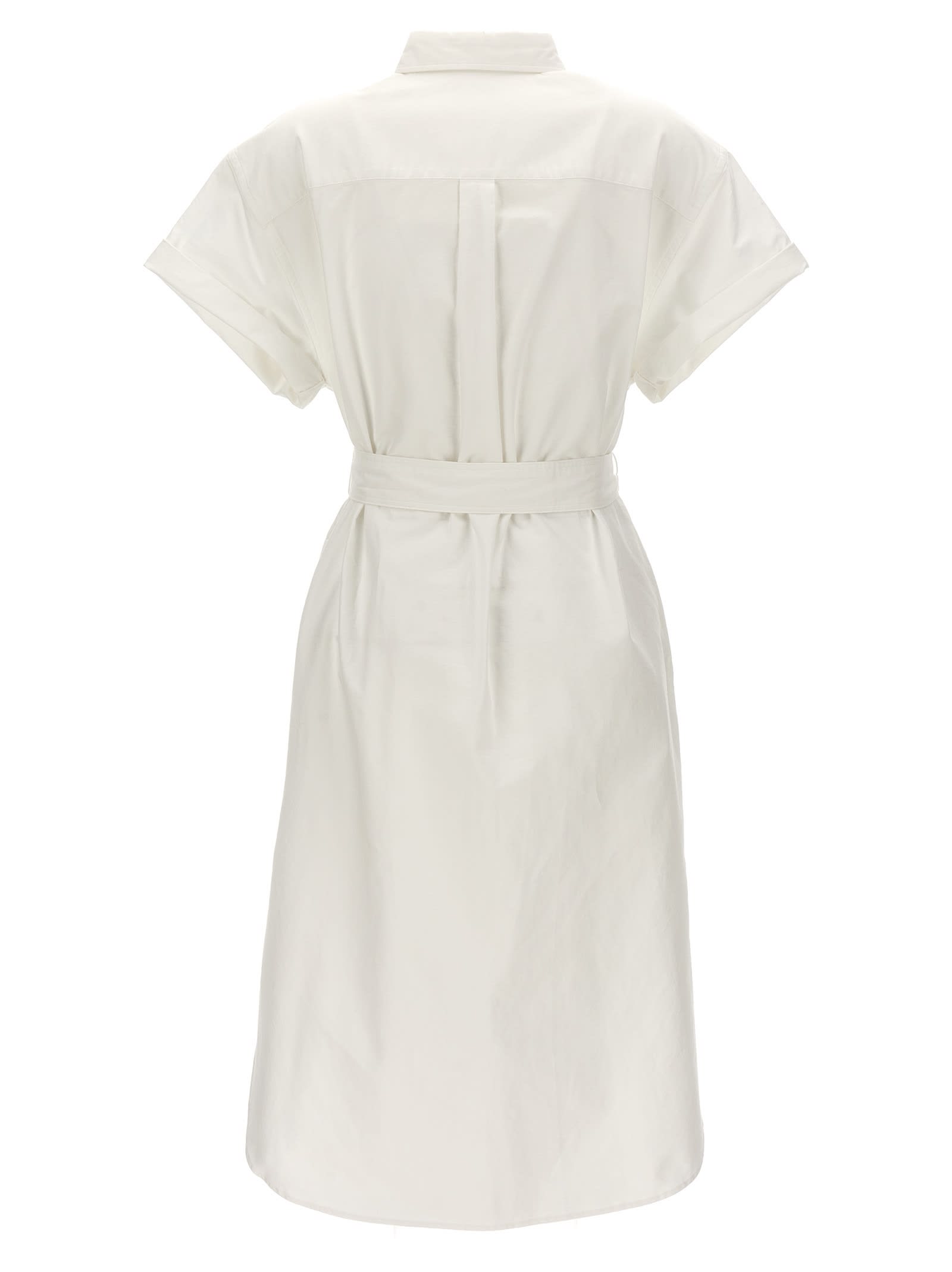 Shop Polo Ralph Lauren Logo Embroidery Chemisier Dress In White