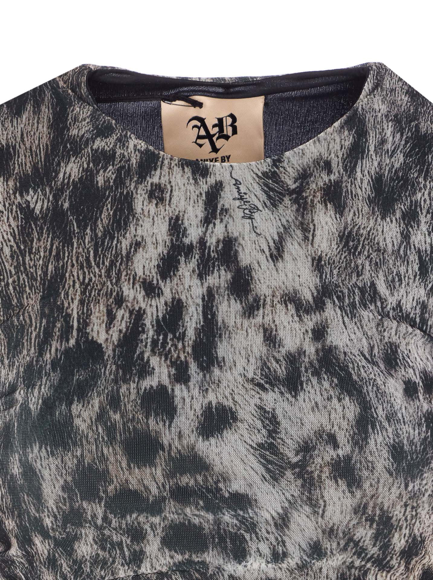 Aniye By Leopard-print Ruched Dress In Gray