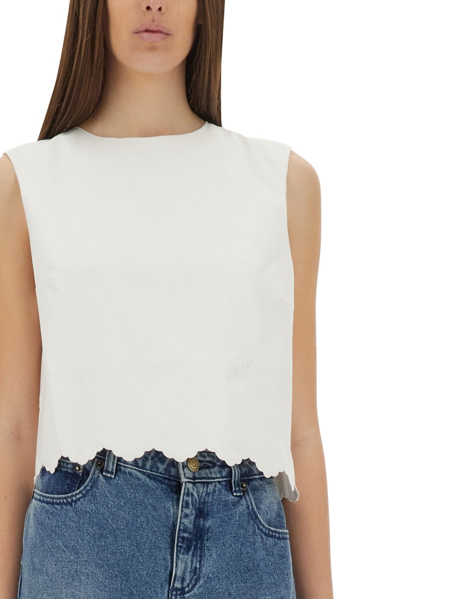 Shop Patou Short Poplin Top