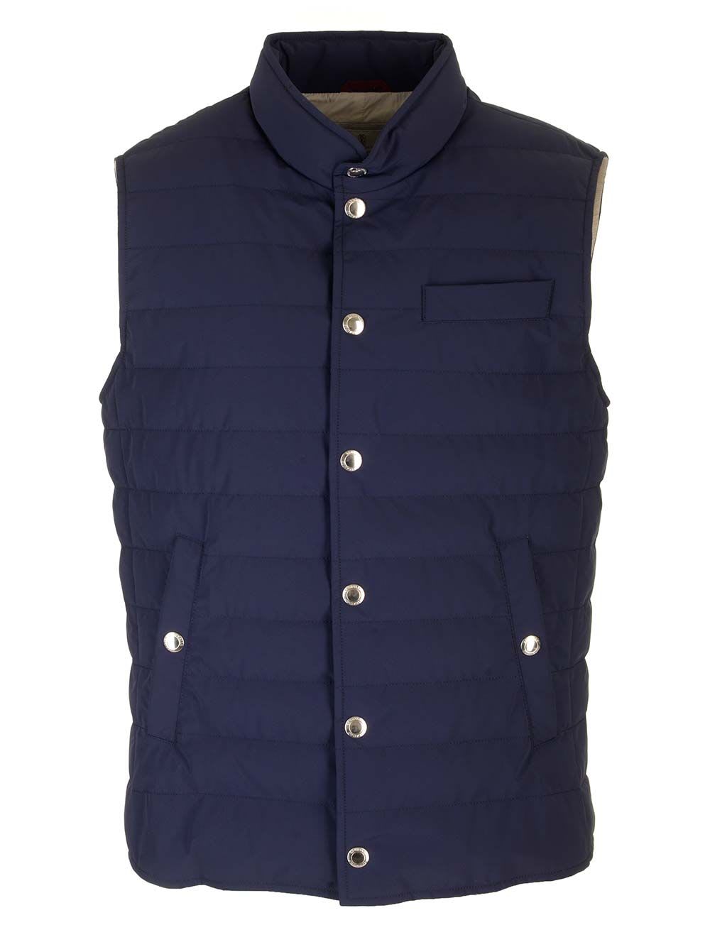 Shop Brunello Cucinelli Lightweight Down Jacket In Blue