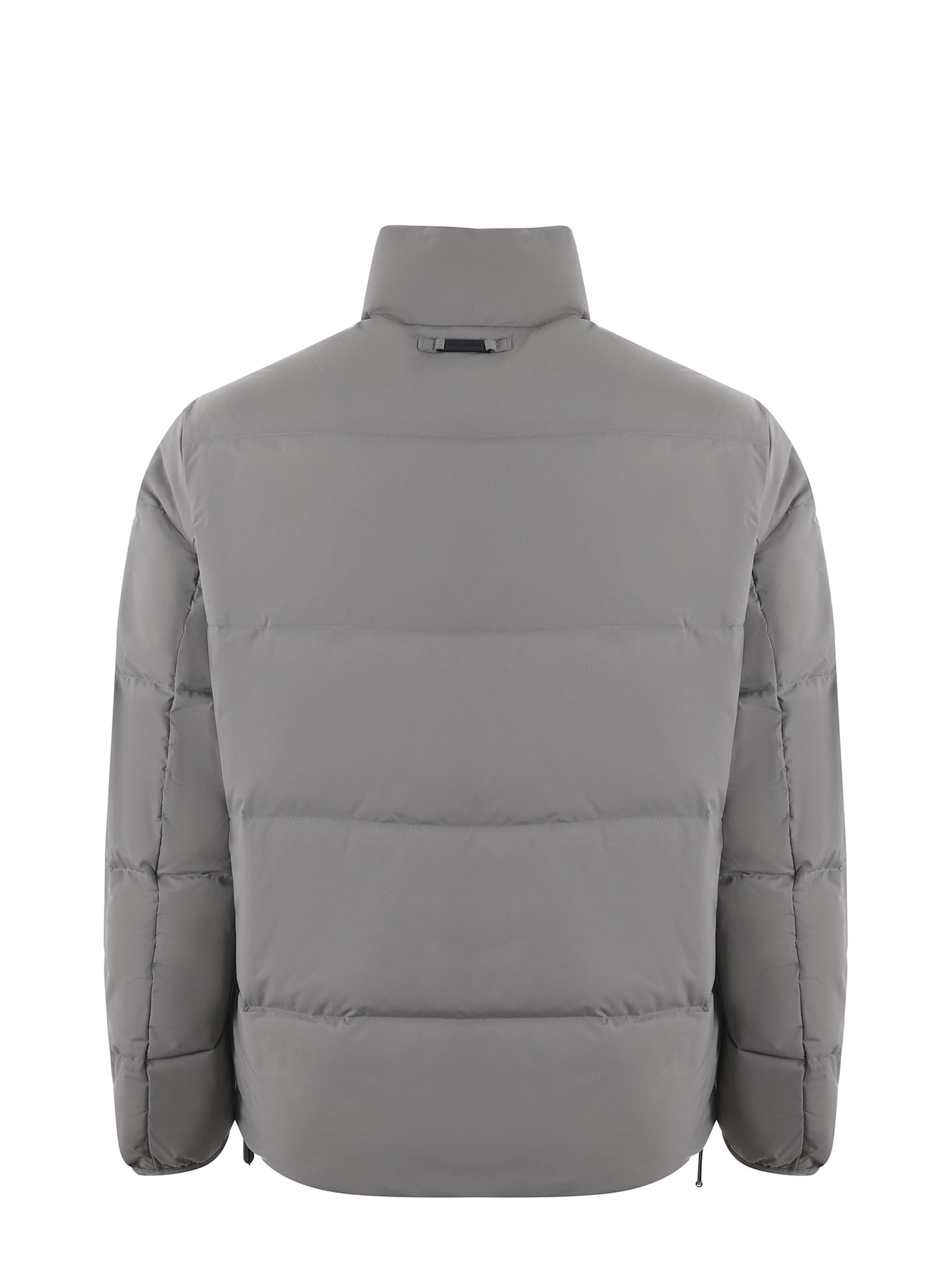 Shop Emporio Armani Quilted Nylon Down Jacket In Grey