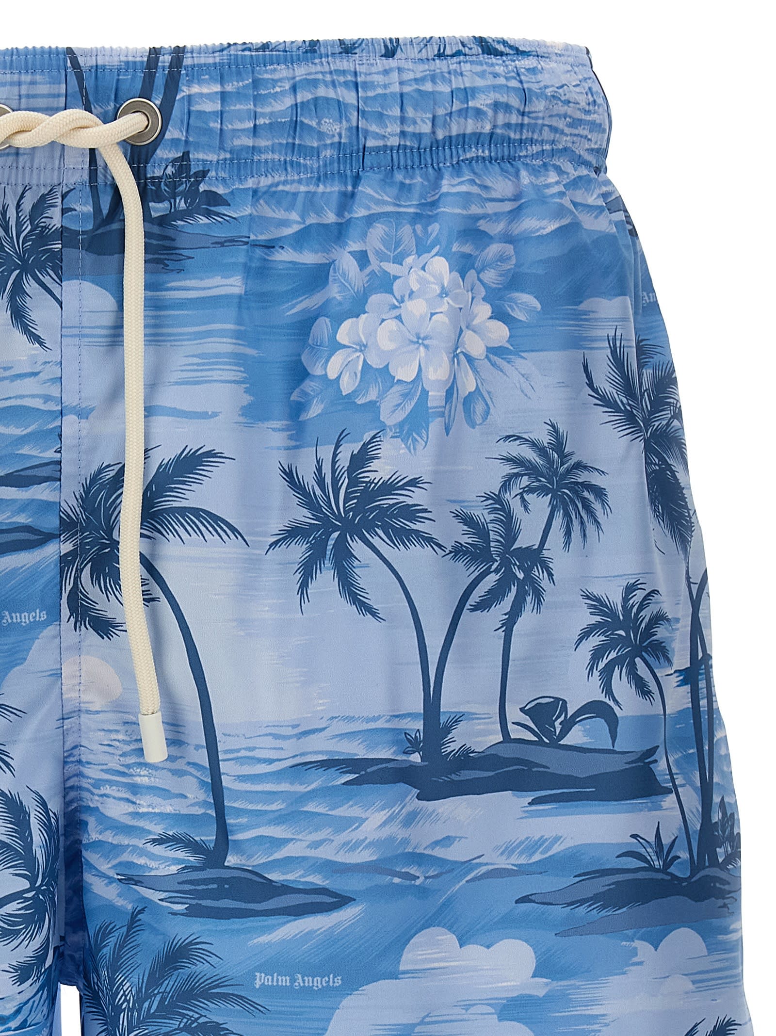 Shop Palm Angels Sunset Swim Shorts In Light Blue