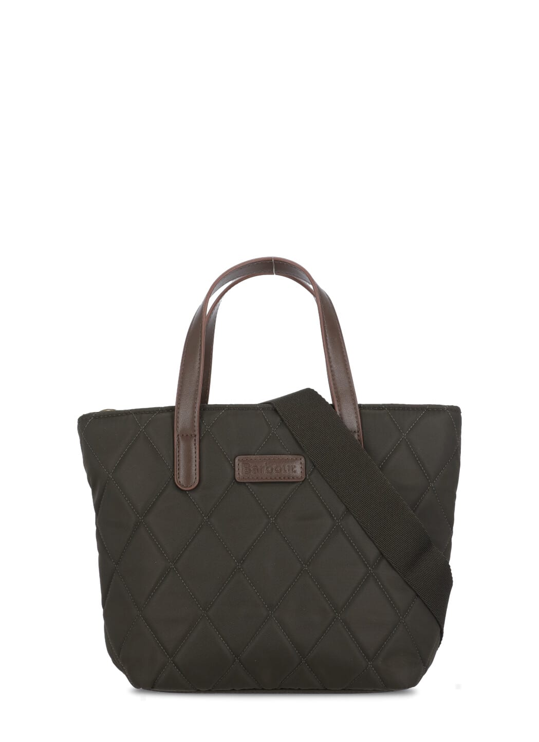 Shop Barbour Quilted Bag With Logo In Green