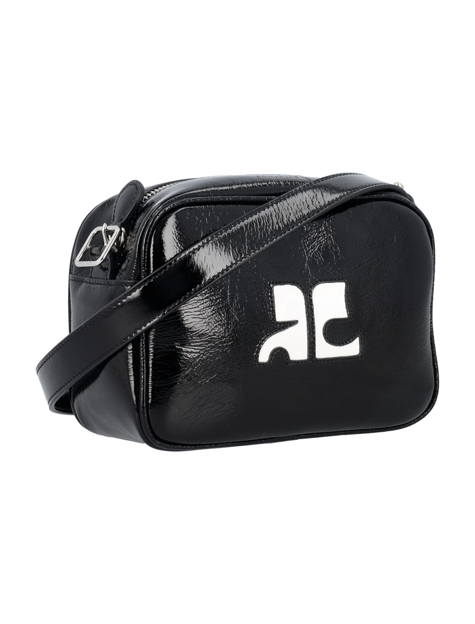 Courrèges Reedition Naplack Camera Bag In Black