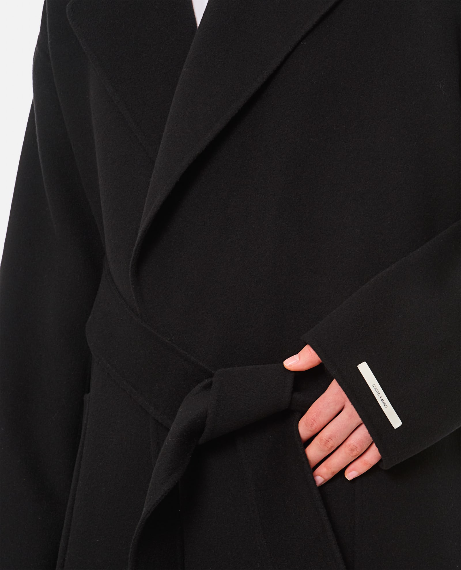 Shop Sportmax Polka Wrap Coat  In Black