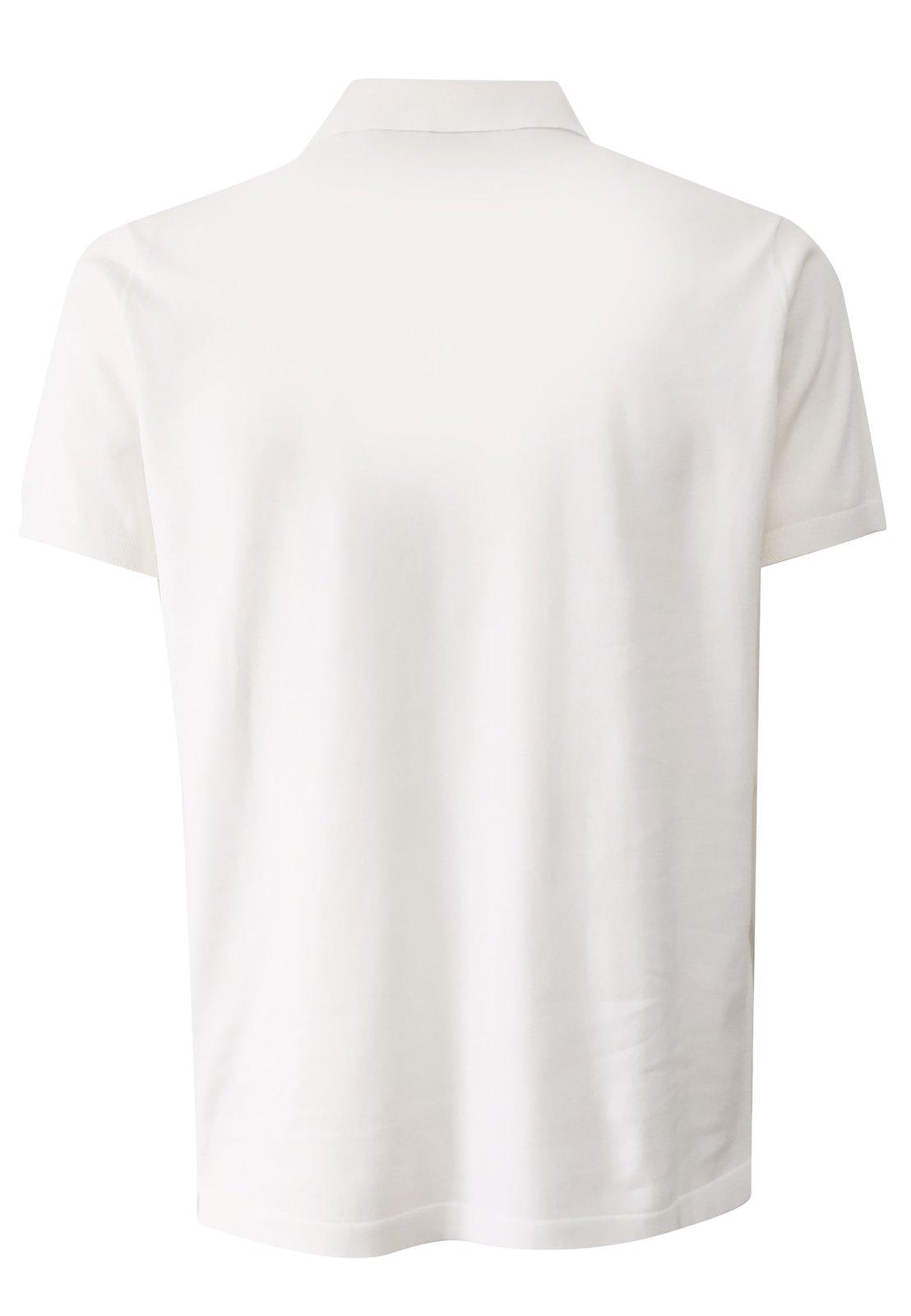 Shop Aspesi Buttoned Short-sleeved Polo Shirt In White