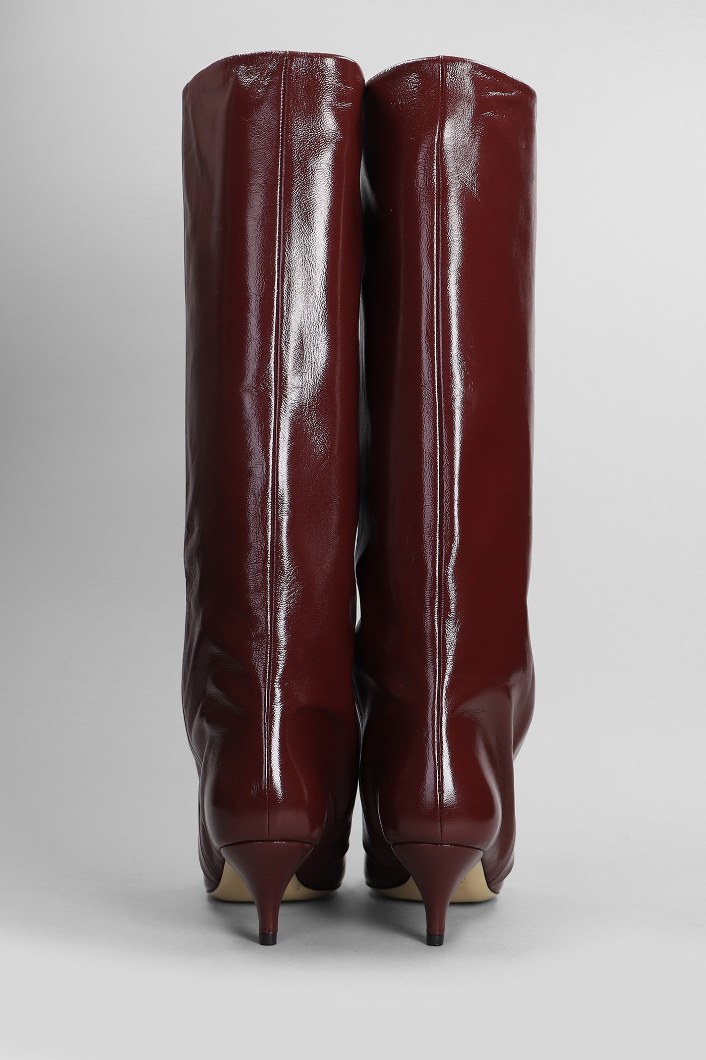 Shop Alchimia High Heels Boots In Bordeaux Leather