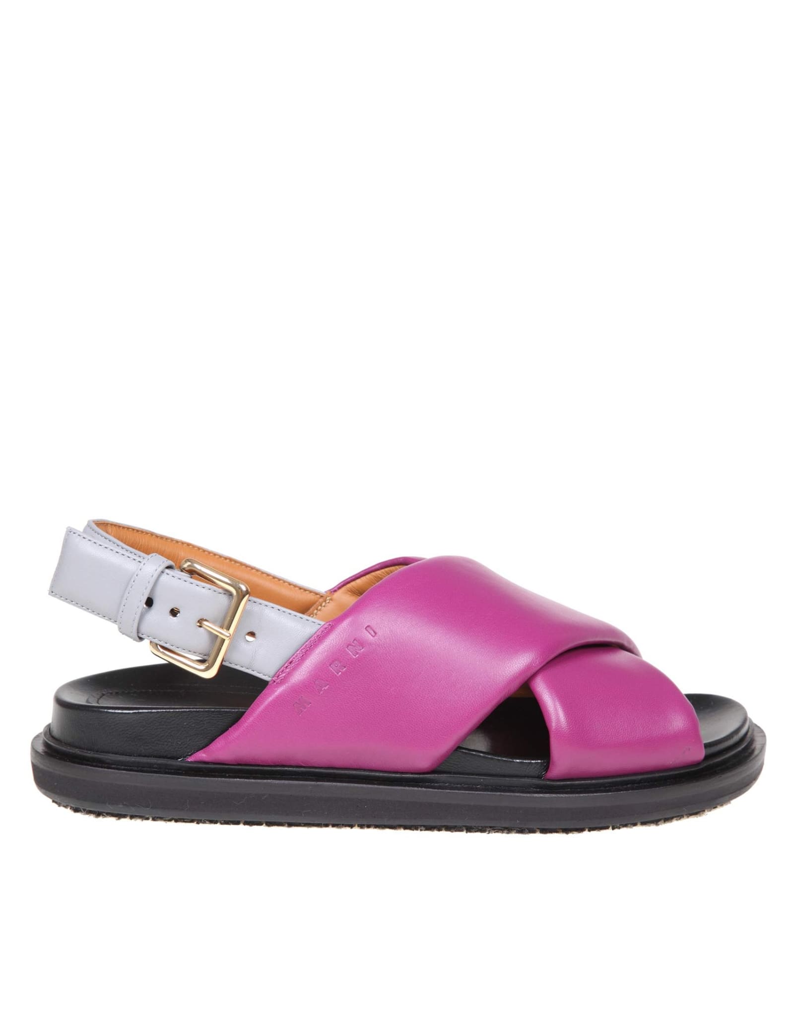 Marni Fussbett Sandal In Purple Color Leather
