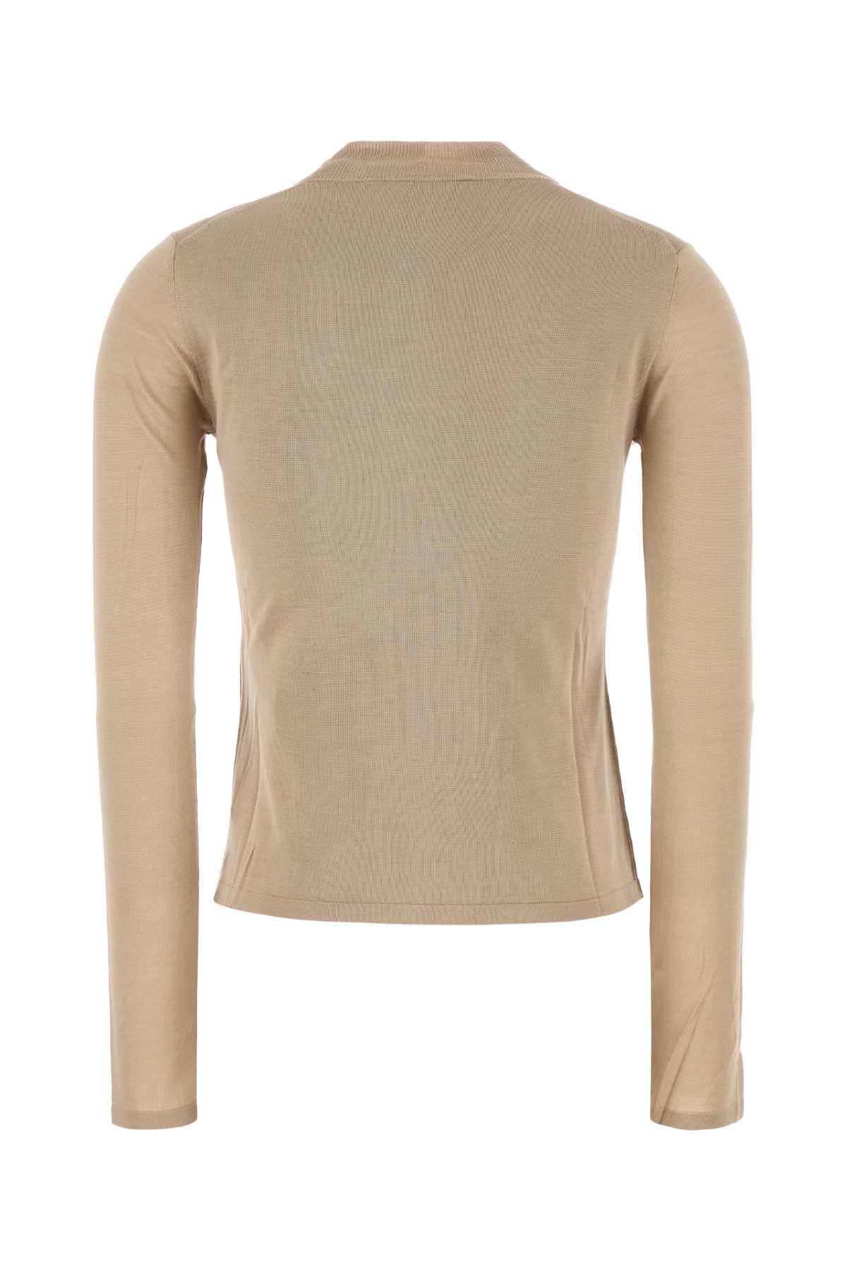 Max Mara Maglione Falesia In Seta Cappuccino Donna In Brown