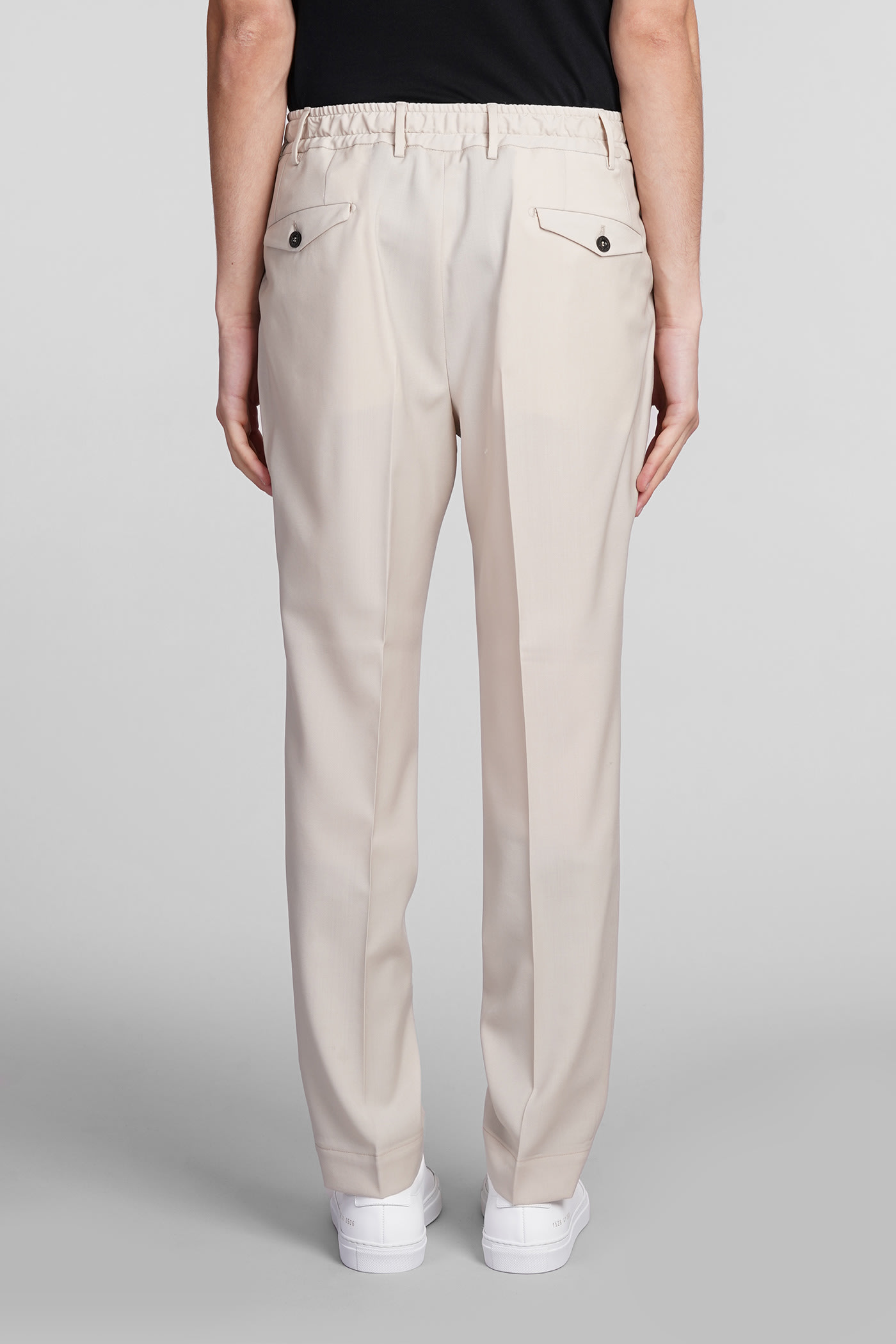 Shop Santaniello Pants In Beige Wool