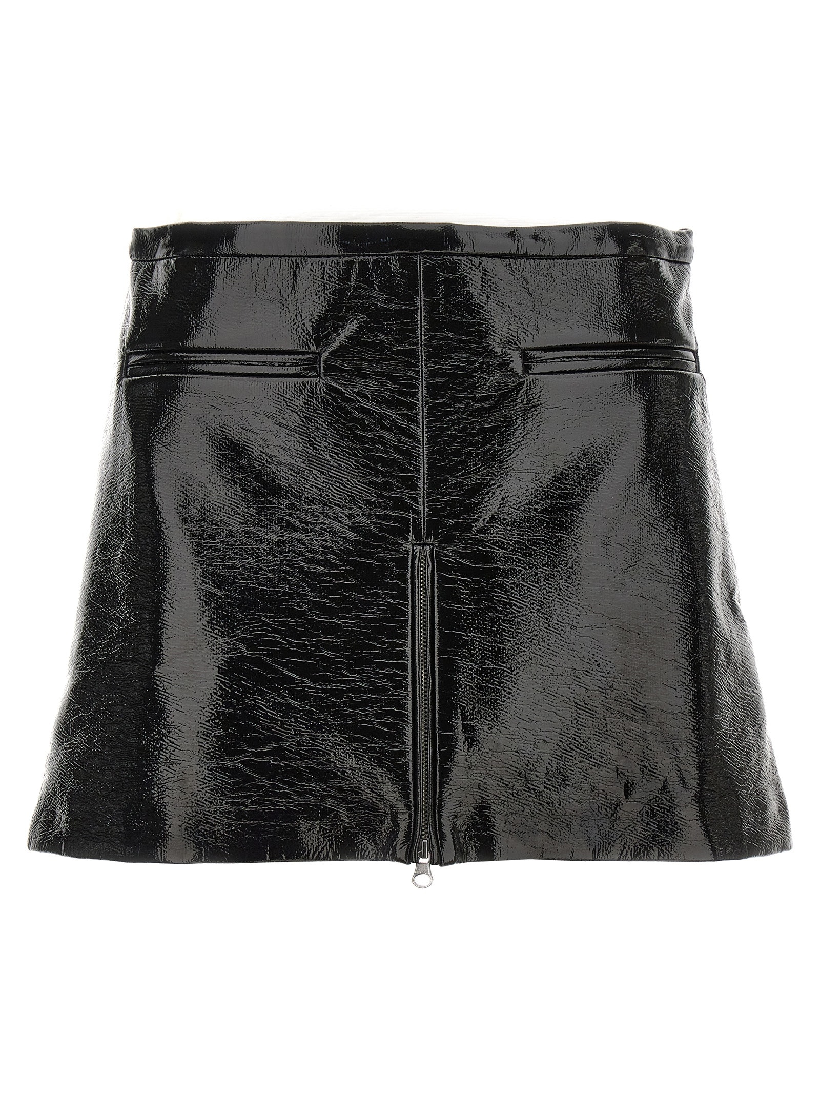 Shop Courrèges Heritage Viny Mini Skirt In Black