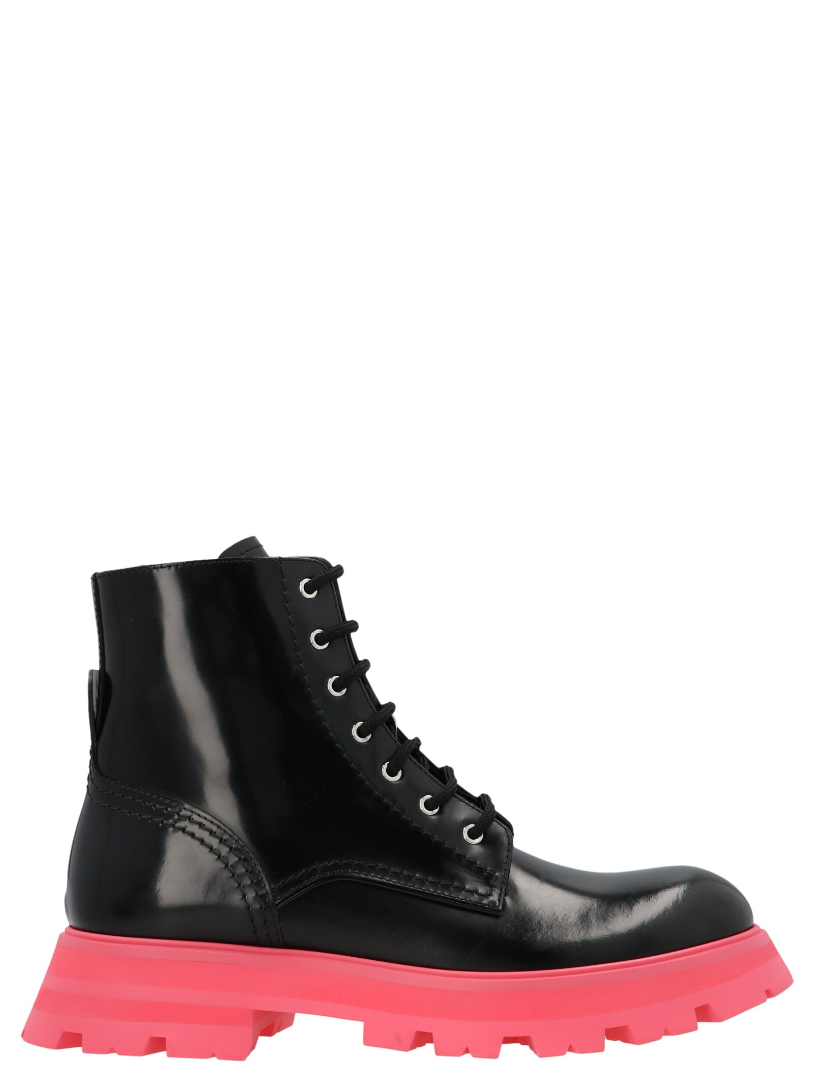 Alexander McQueen Brushed Leather Combat Boots