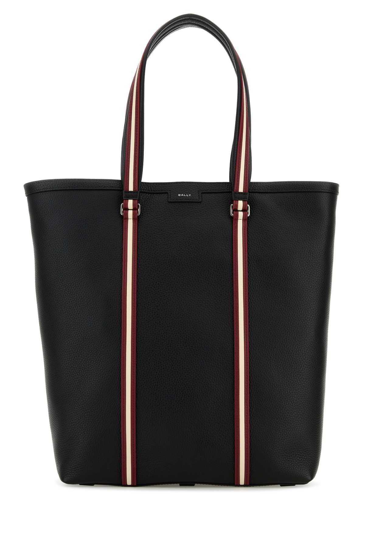 Black Leather Code Shopping Bag