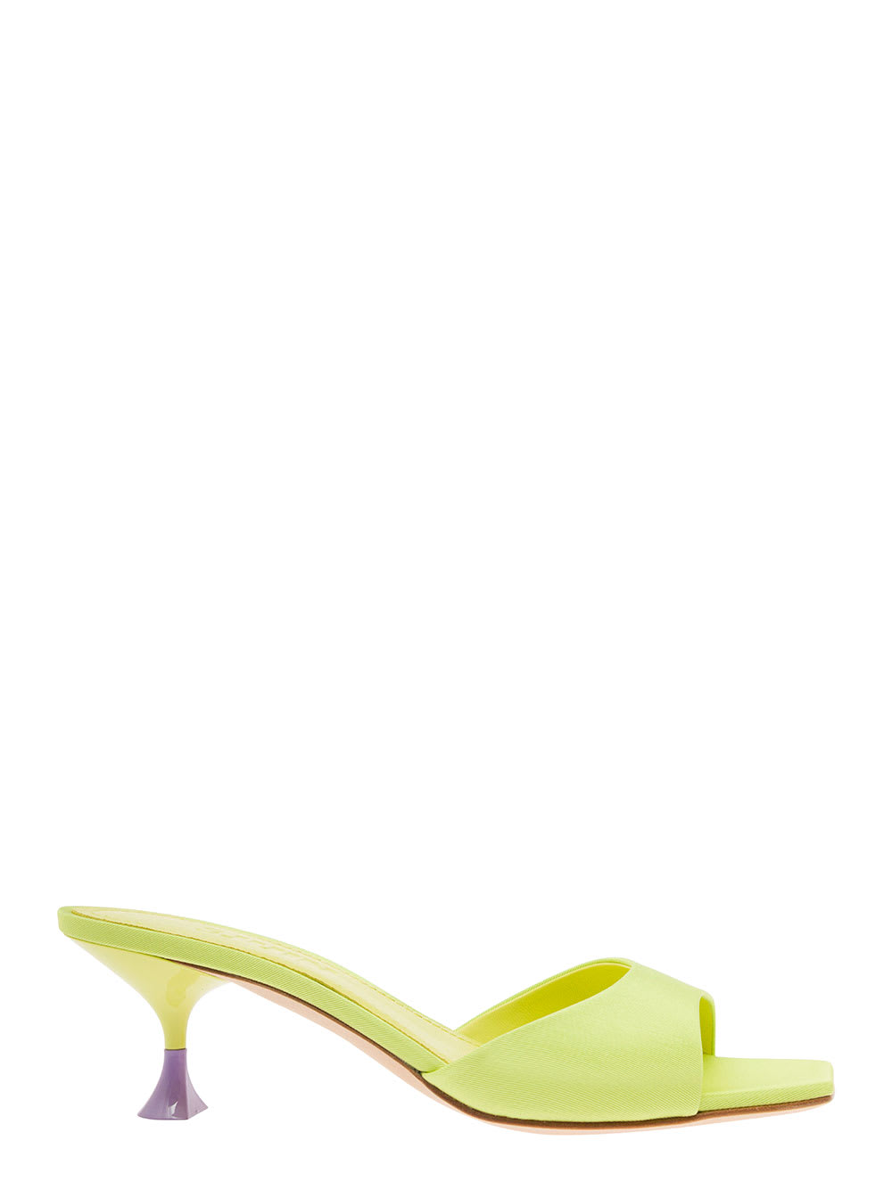kimi Lime Green Sandals With Contrasting Enamelled Heel In Viscose Woman