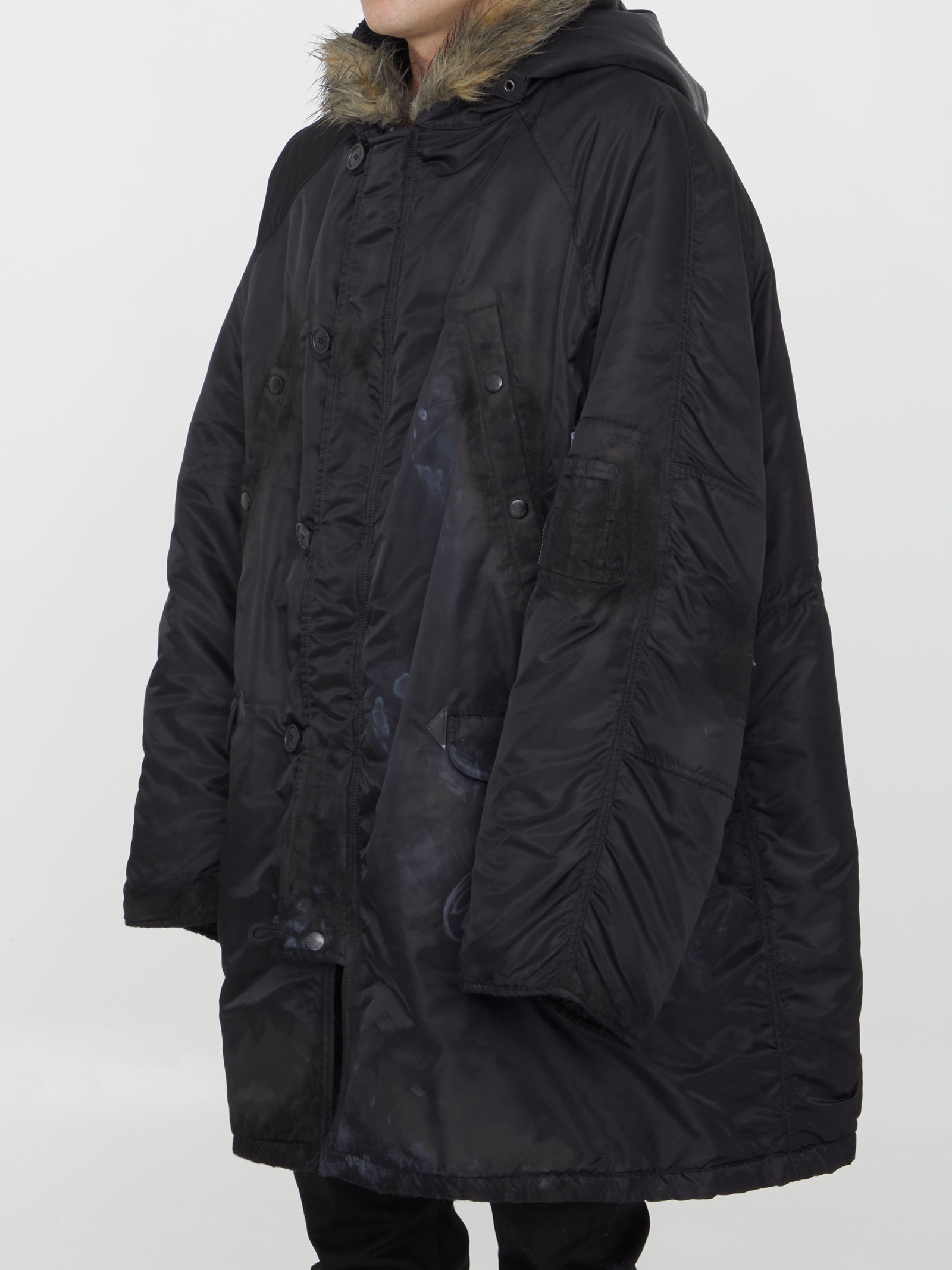 Shop Balenciaga Military Parka In Black