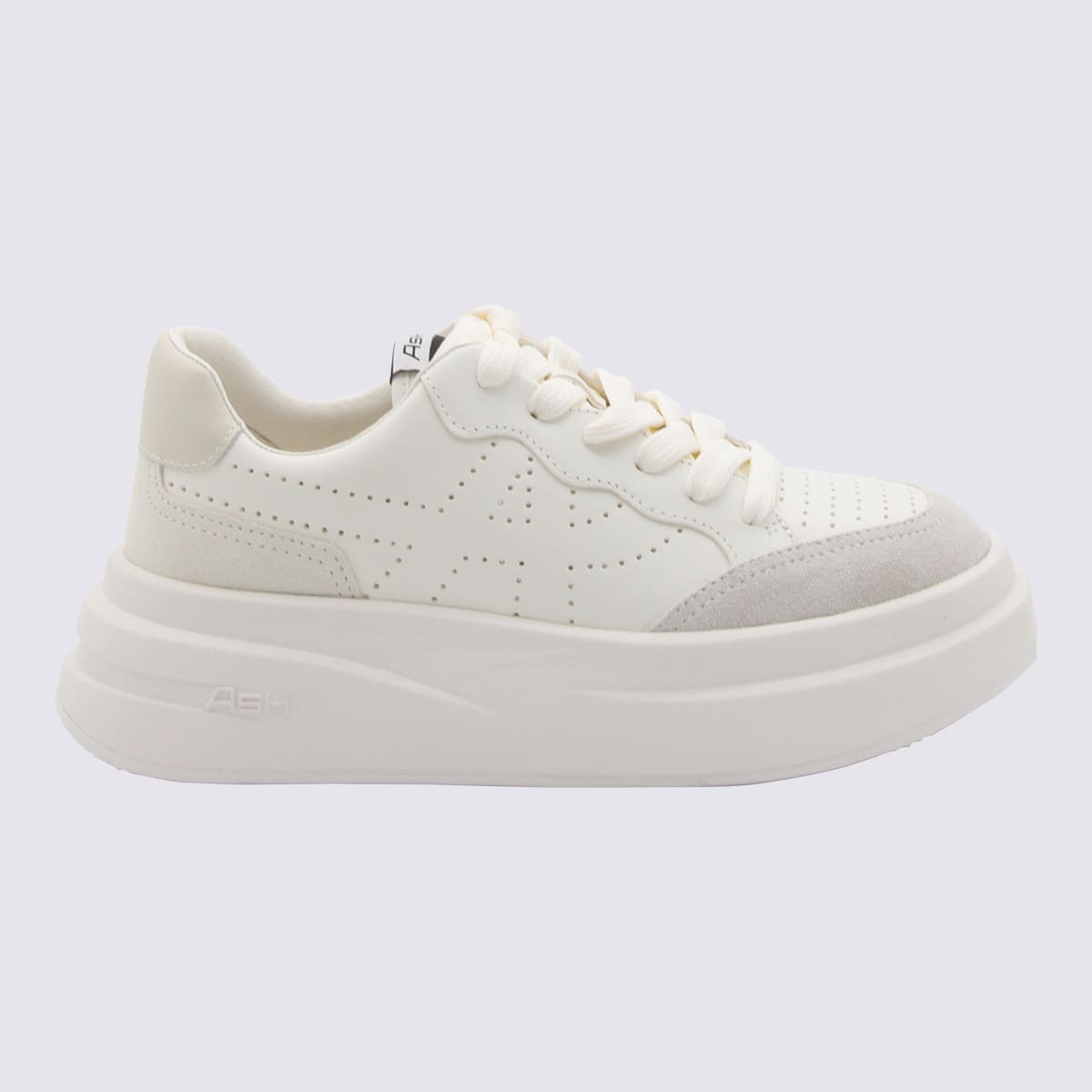 White And Talc Leather Sneakers
