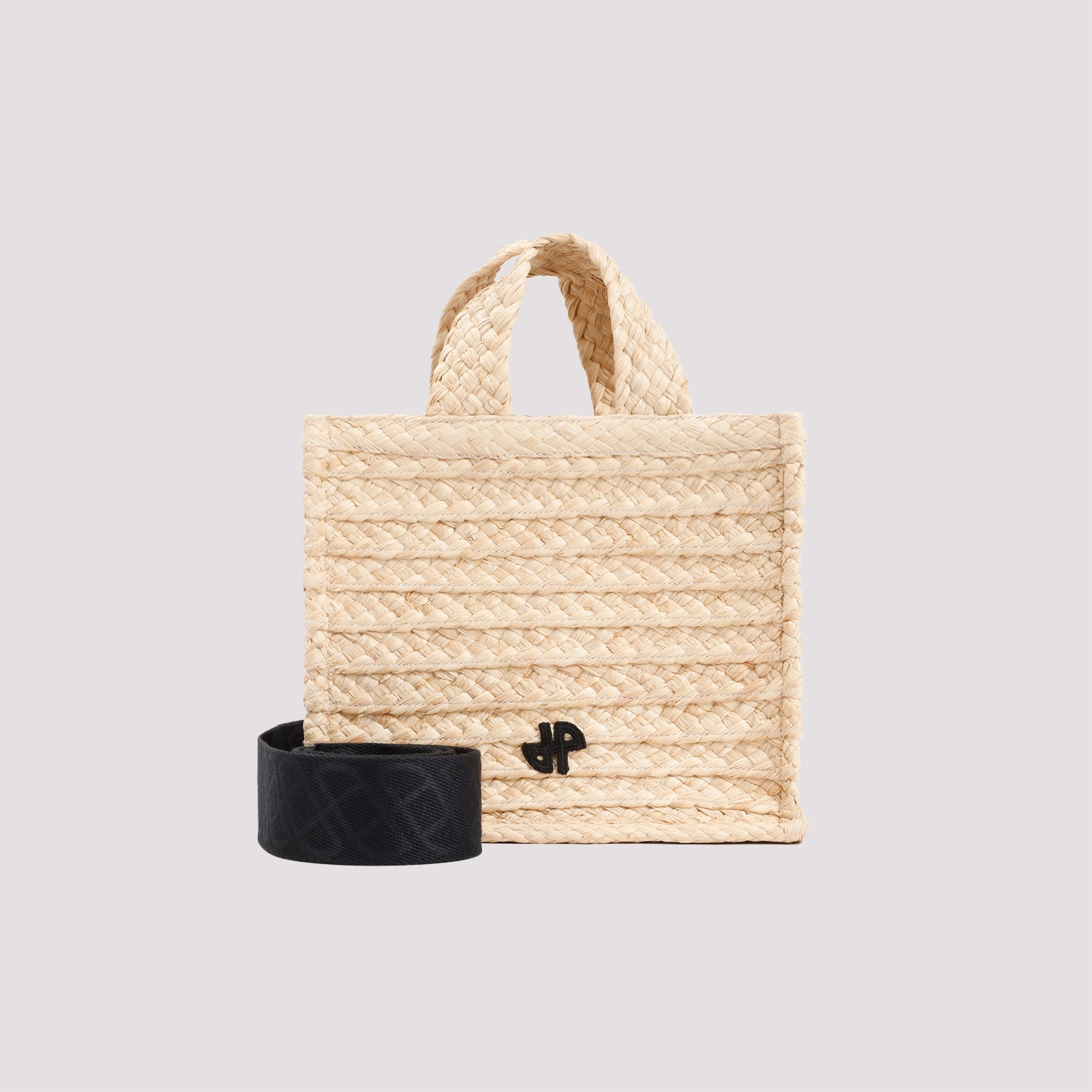 Shop Patou Small Jp Tote In Raffia In V Vanilla