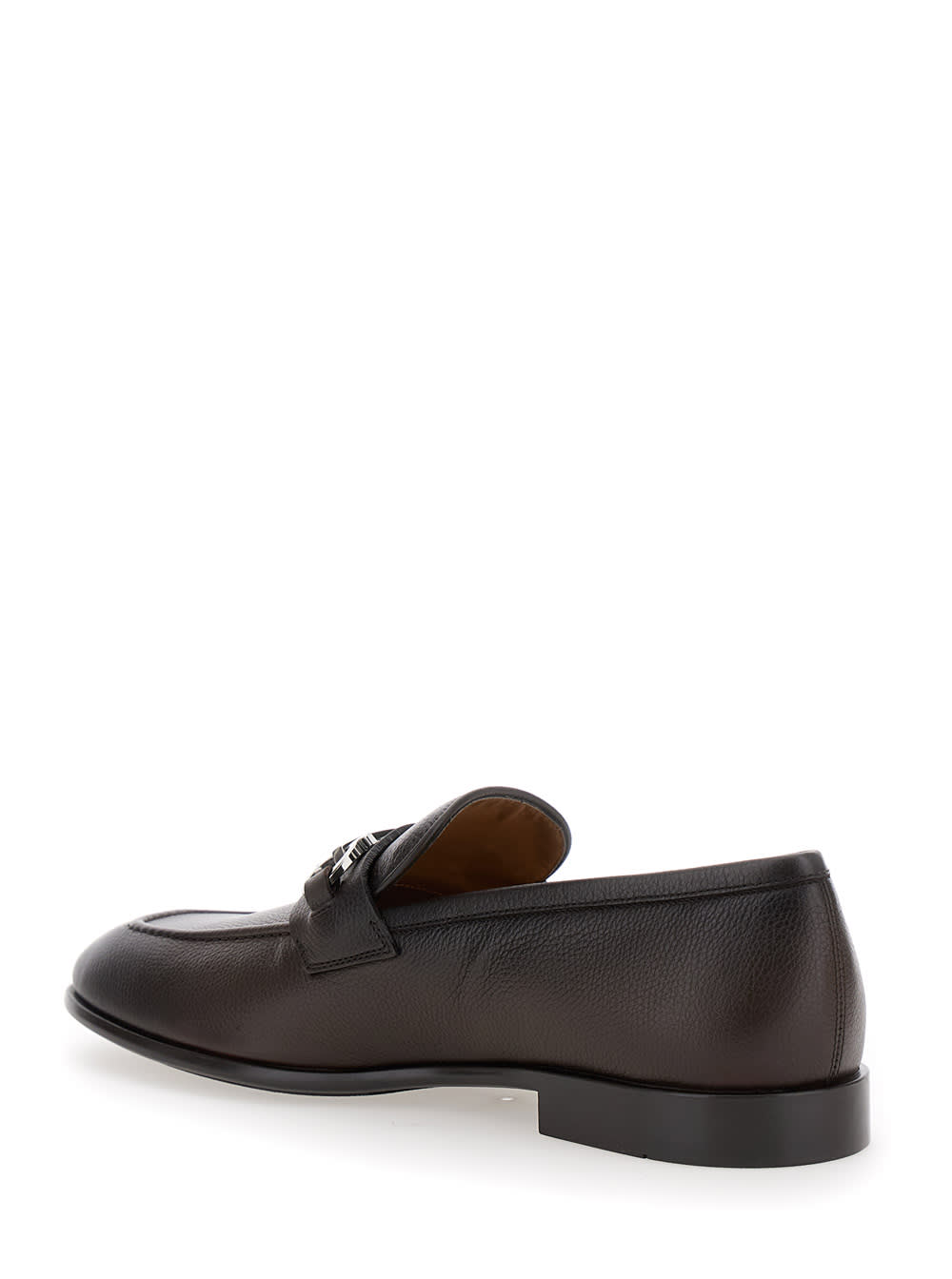 Shop Ferragamo Foster Brown Loafers With Gancini Detail In Leather Man