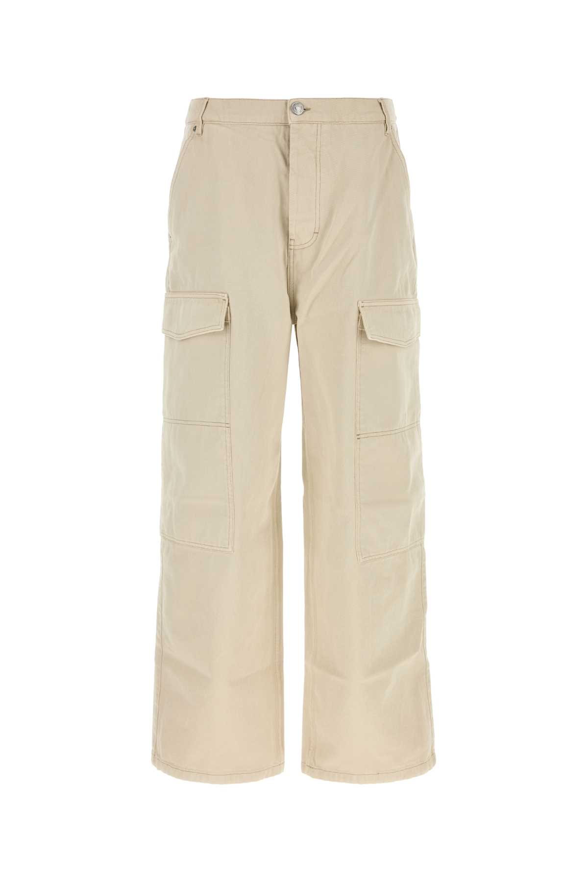 AMI ALEXANDRE MATTIUSSI SAND DENIM WIDE-LEG JEANS 