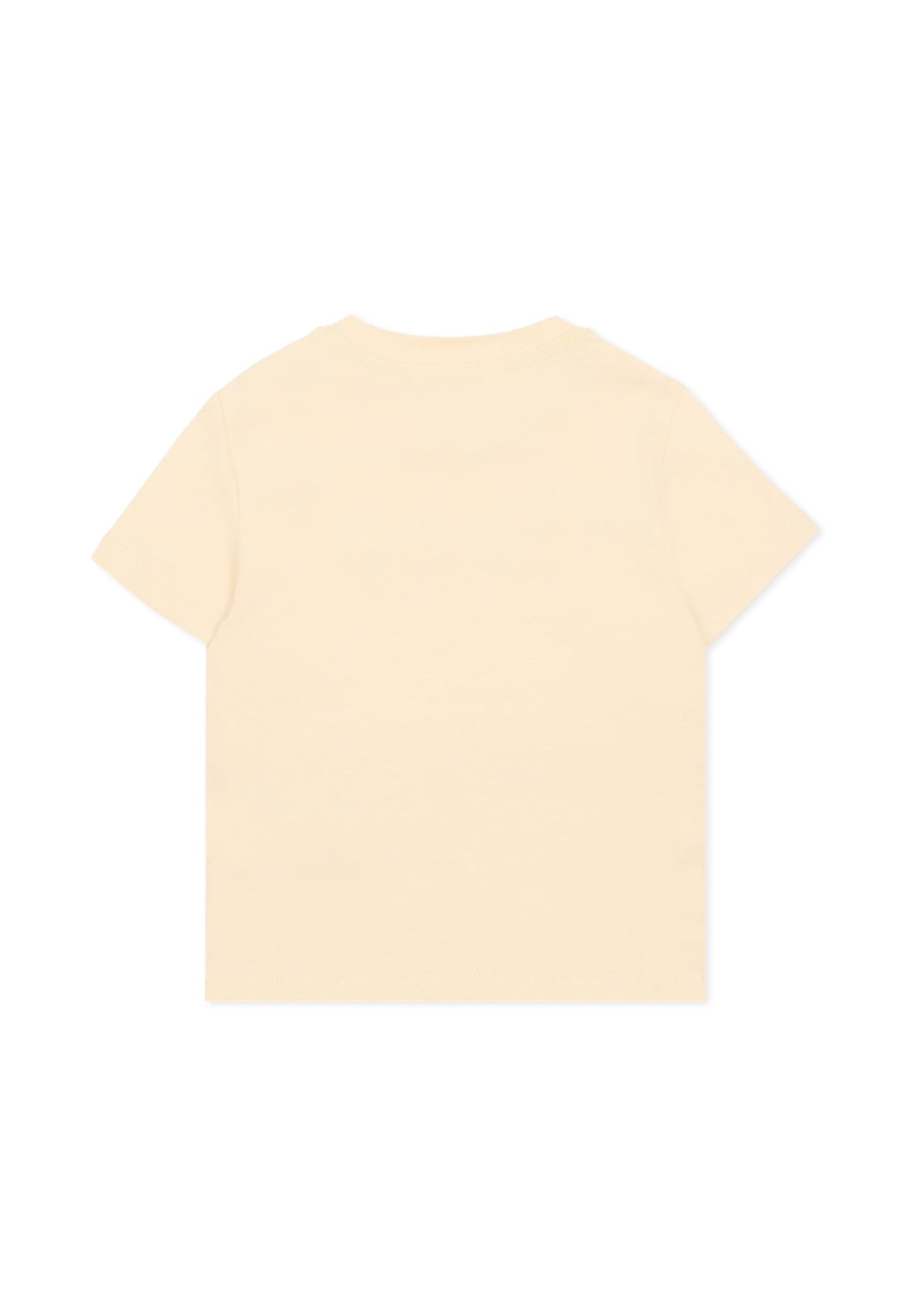 Missoni Beige T-shirt For Babykids With Logo In Orange