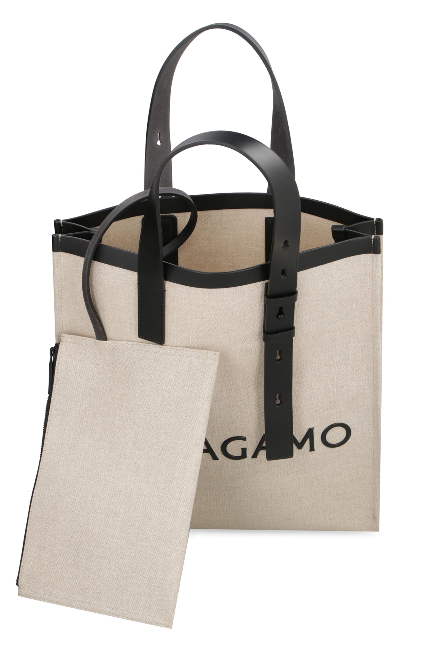 Shop Ferragamo Canvas Tote Bag In Ecru