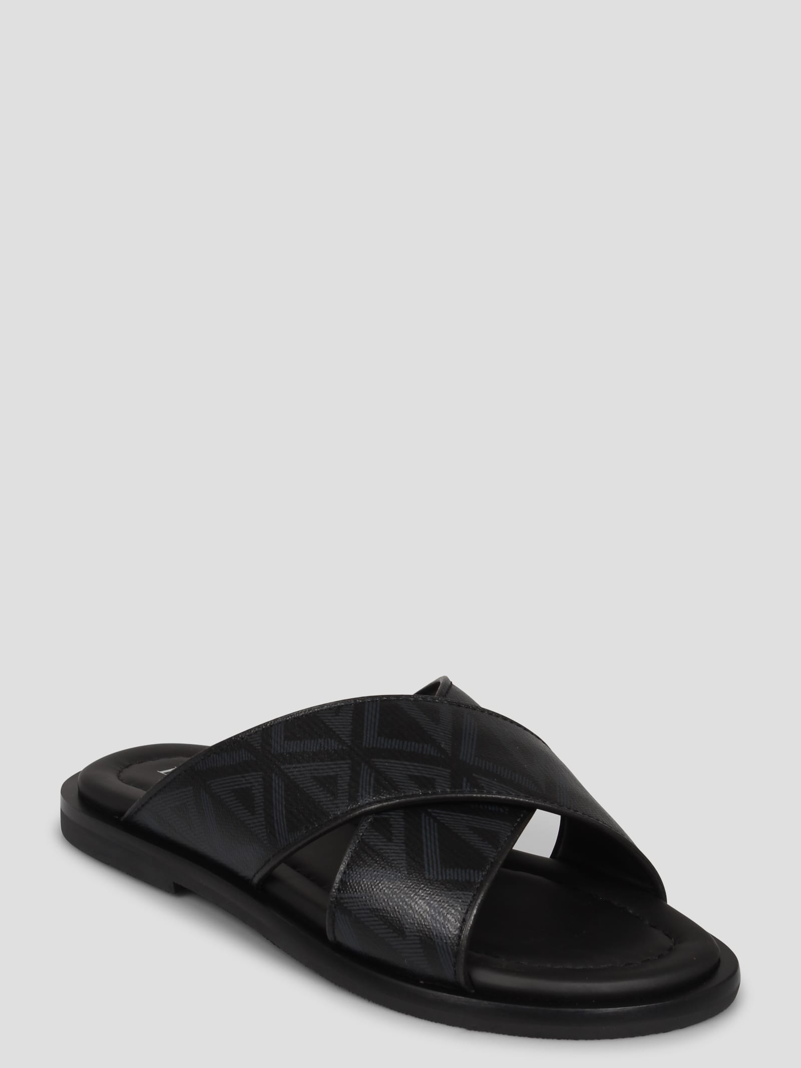 Shop Dior Flat Sandals In Black