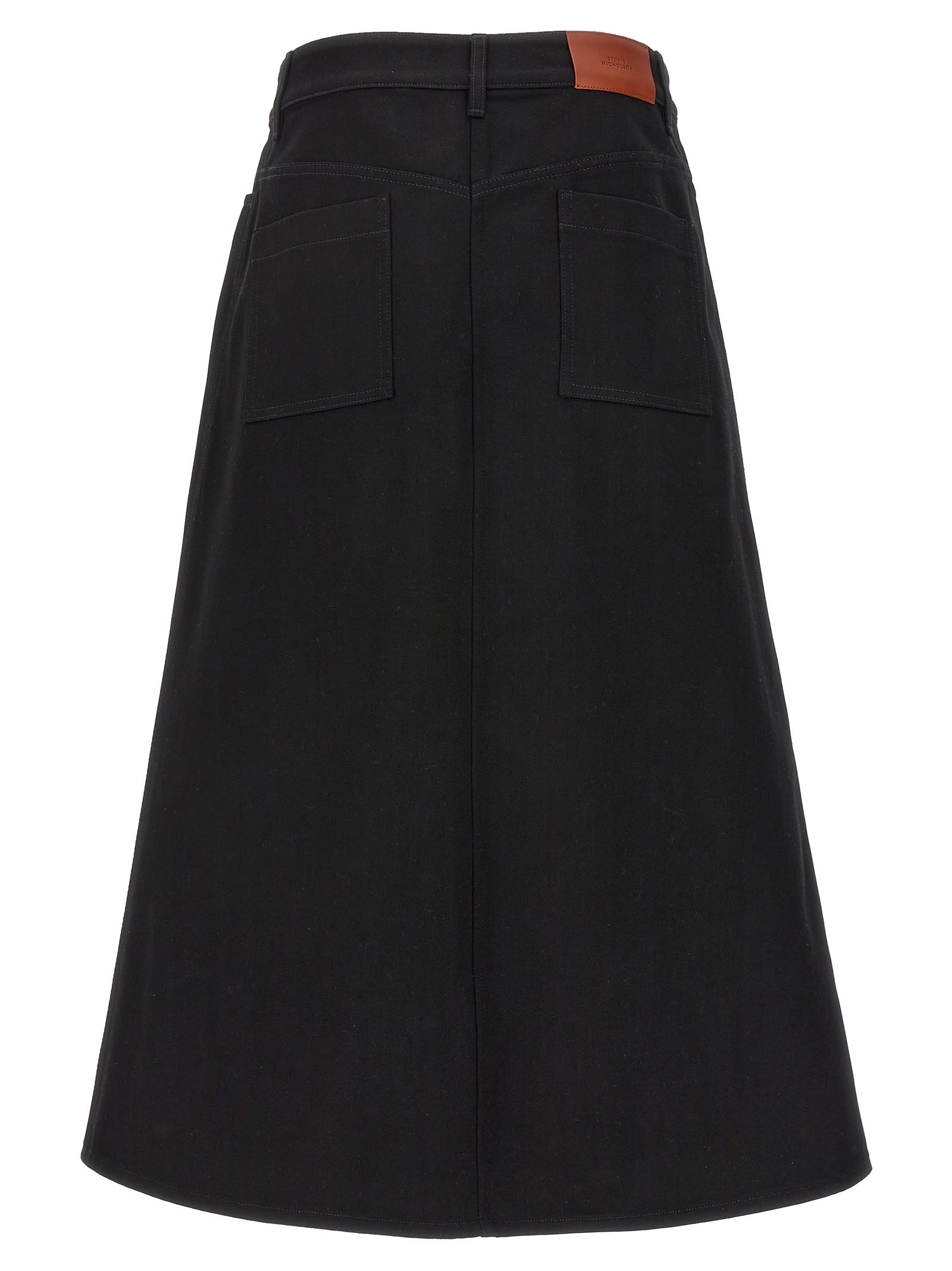 Shop Studio Nicholson Baringo Midi Skirt In Black