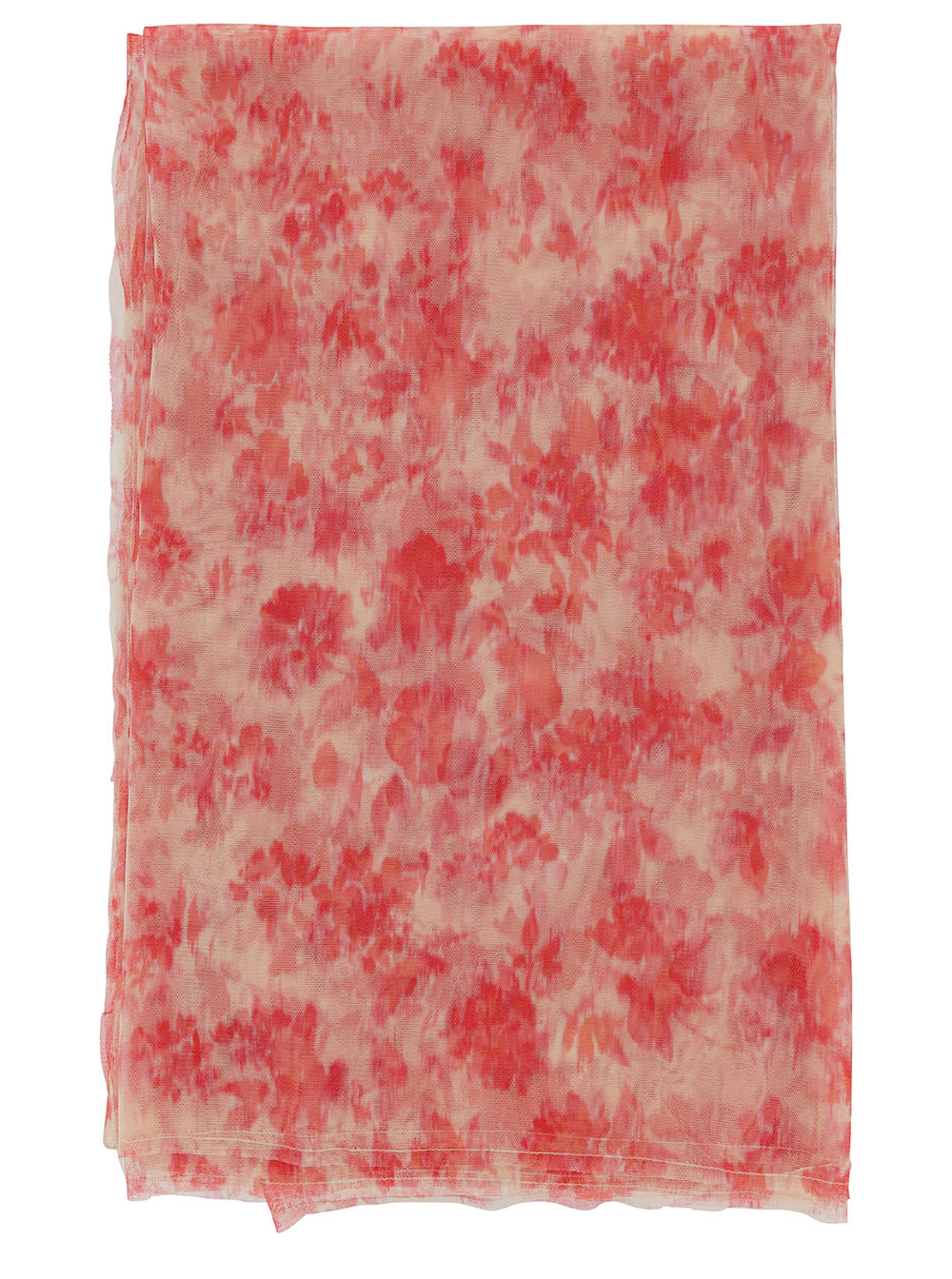 Pink Stole With All-over Floreal Print In Tulle Woman