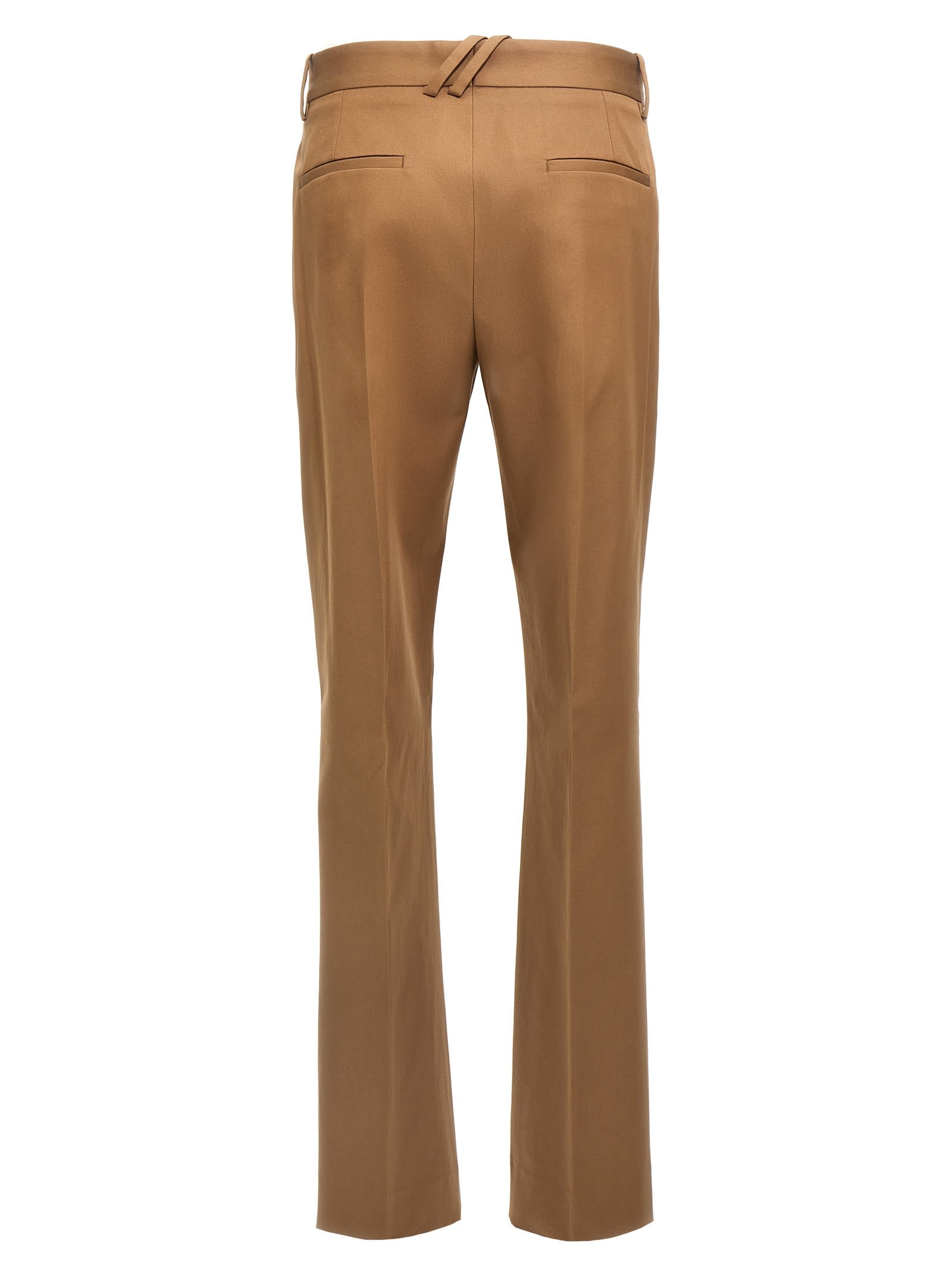 Burberry Straight Leg Trousers With Front Pleat In Beige