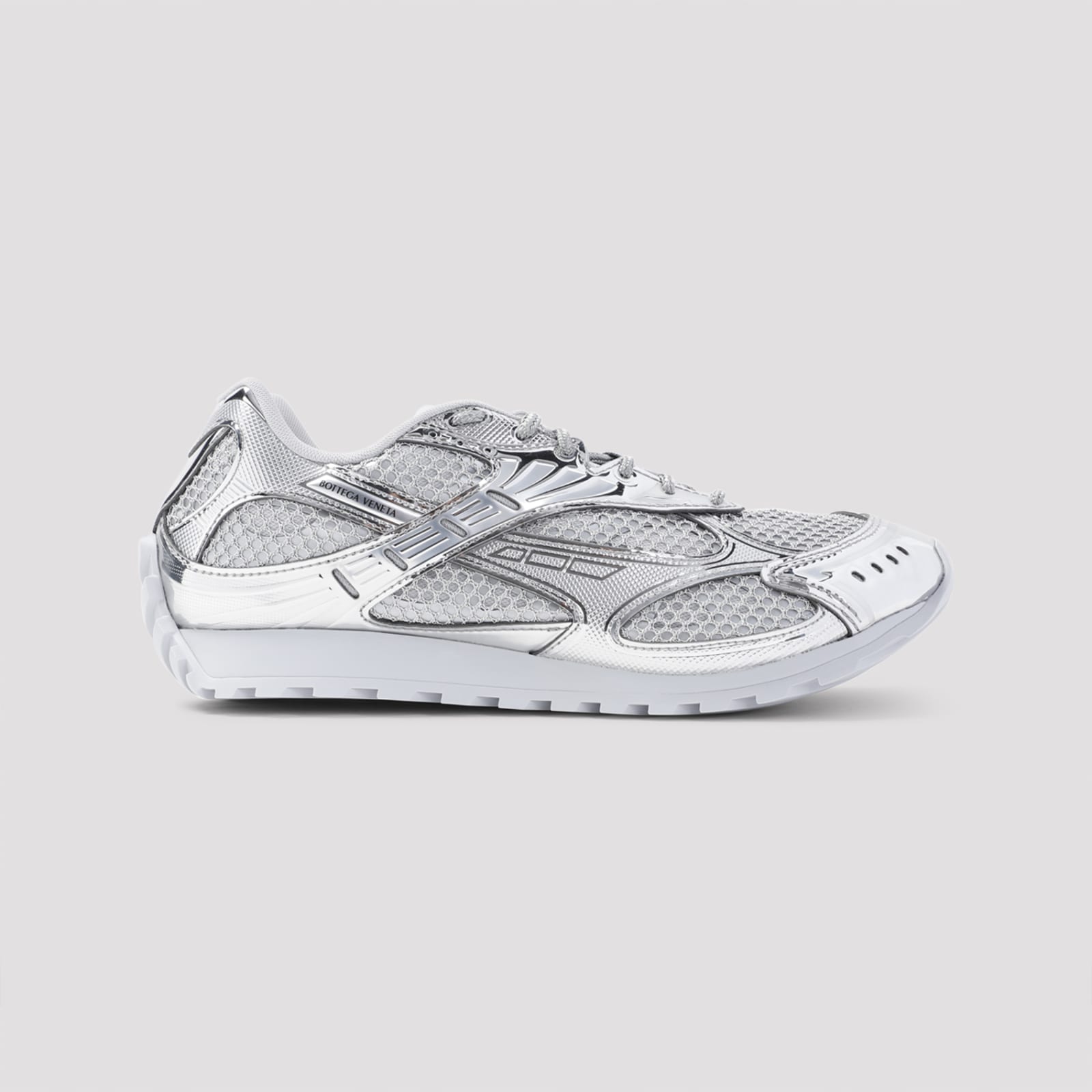 Shop Bottega Veneta Orbit Sneakers In Silver