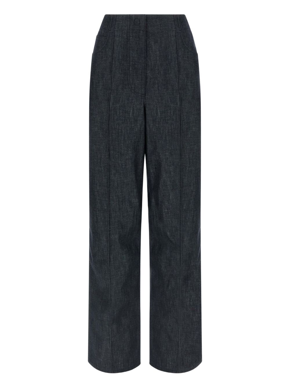 Fendi Cotton Wide-leg Trousers In Blue
