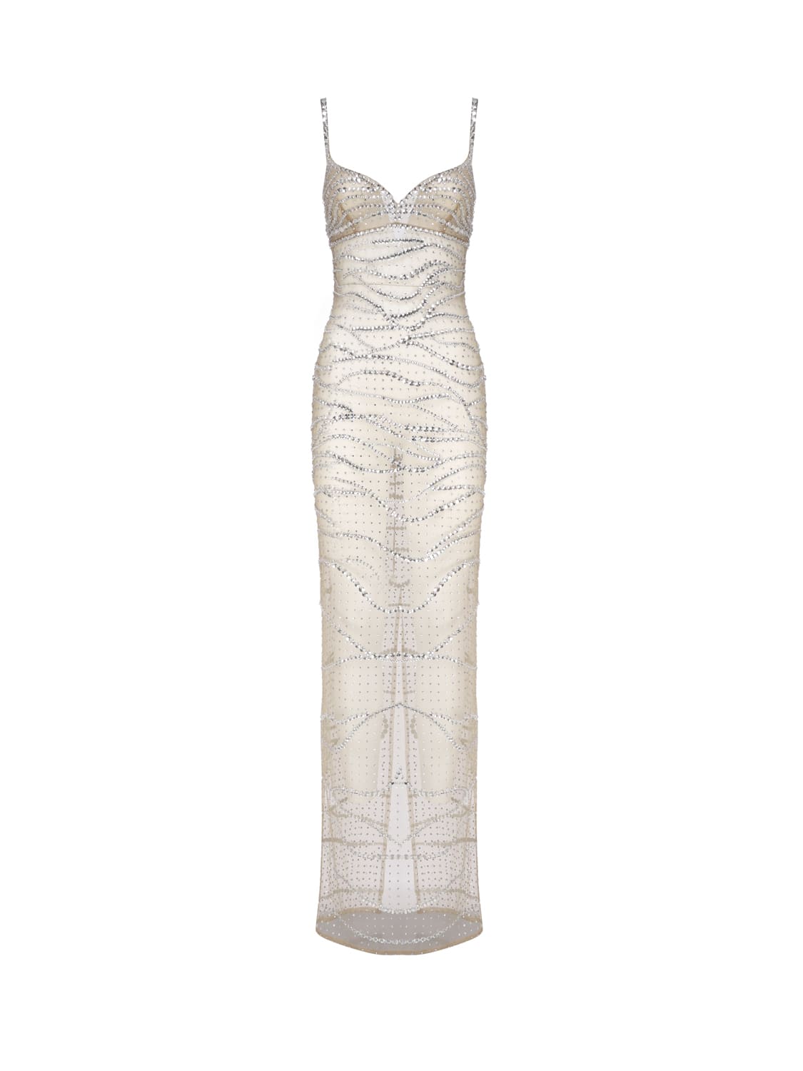 Retroféte Jewel Dress In Nylon In Tannin/silver
