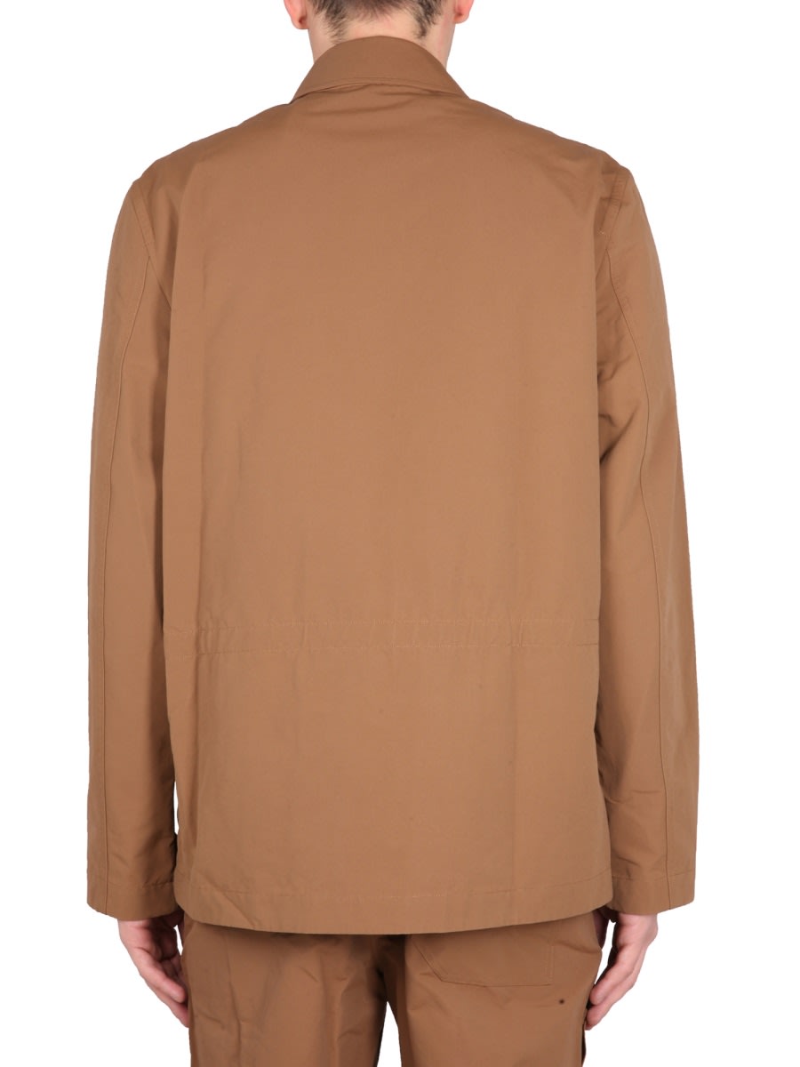 Helmut Lang Logo-print Utility Jacket In Beige