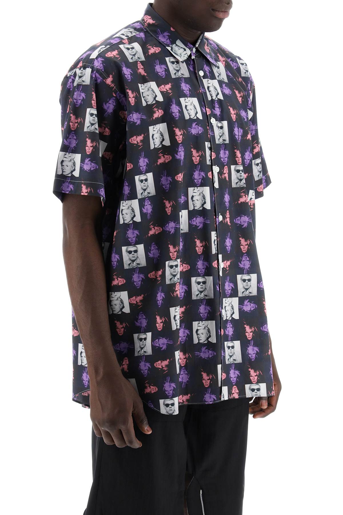 Shop Comme Des Garçons Shirt Short-sleeved Shirt With Andy Warhol Print In Print F (pink)