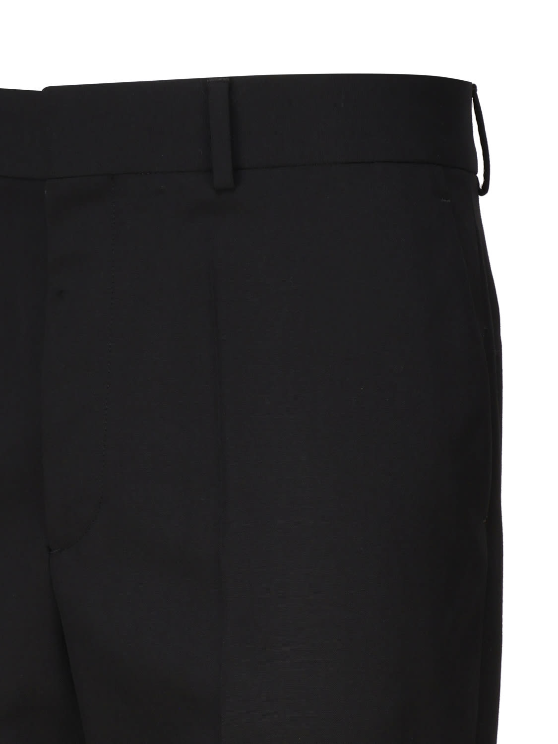 Shop Valentino Mid-rise Tailored Trousers In Black