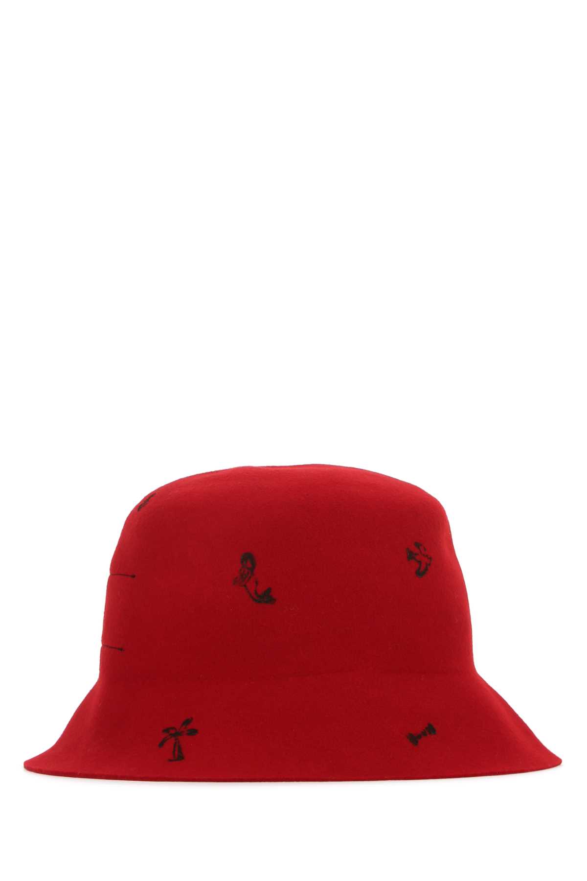 Super Duper Hats Red Felt Freya Bucket Hat In Ibisco