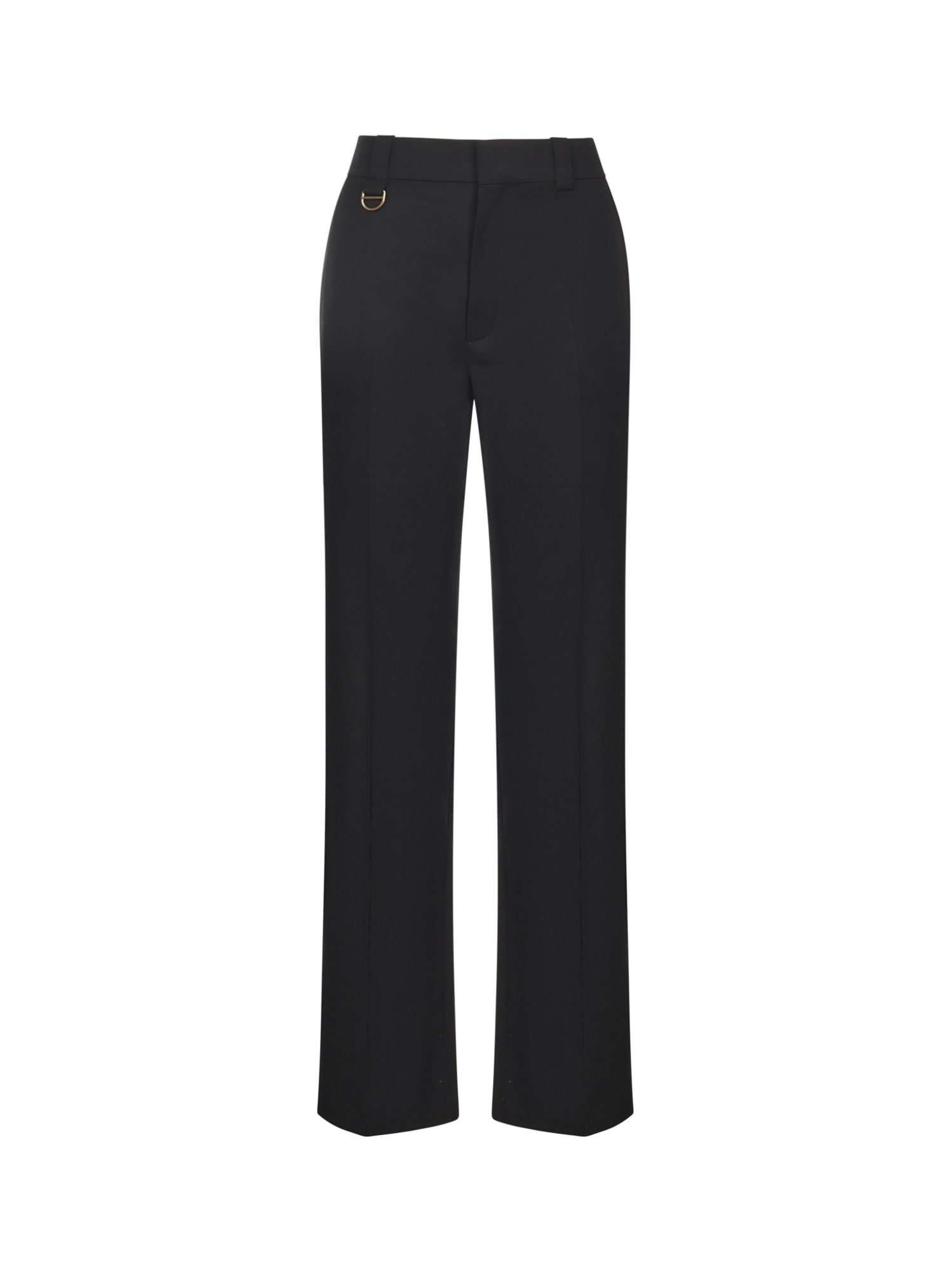 Chloé Tailored Trousers In Grain De Poudre Wool In Black