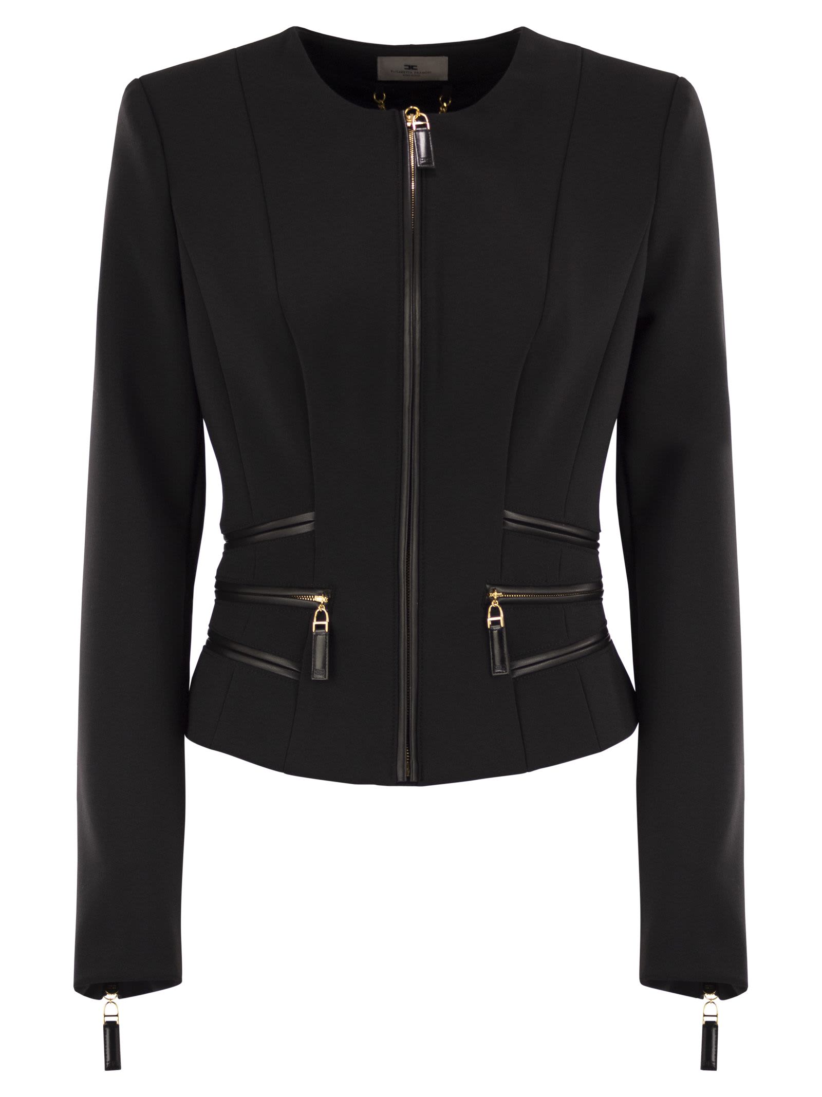 Double Crepe Jacket With Zip Details