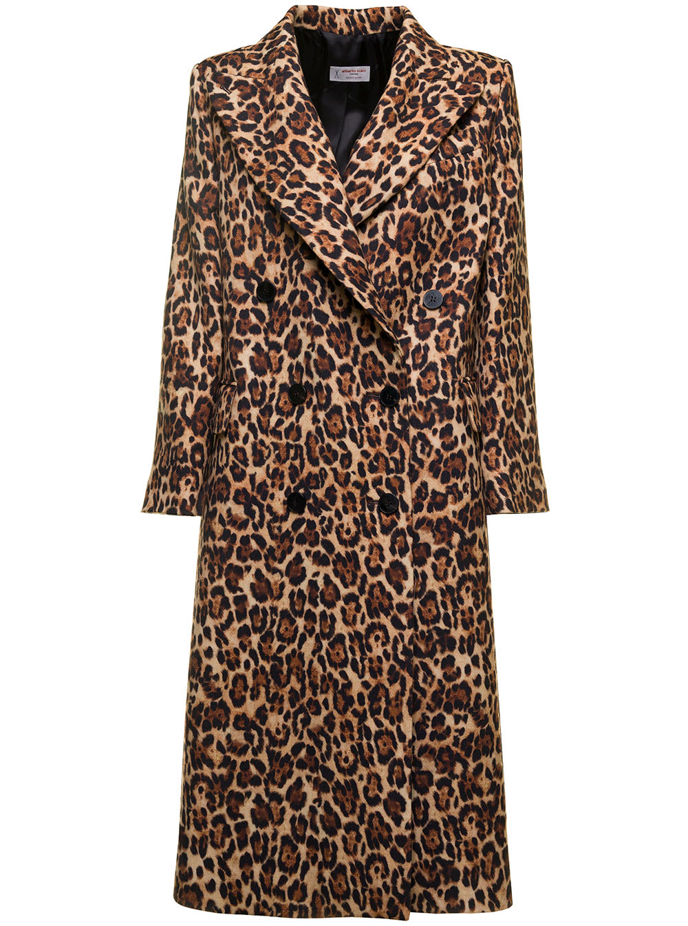 Alberto Biani Double-breasted Leopard Print Coat Woman